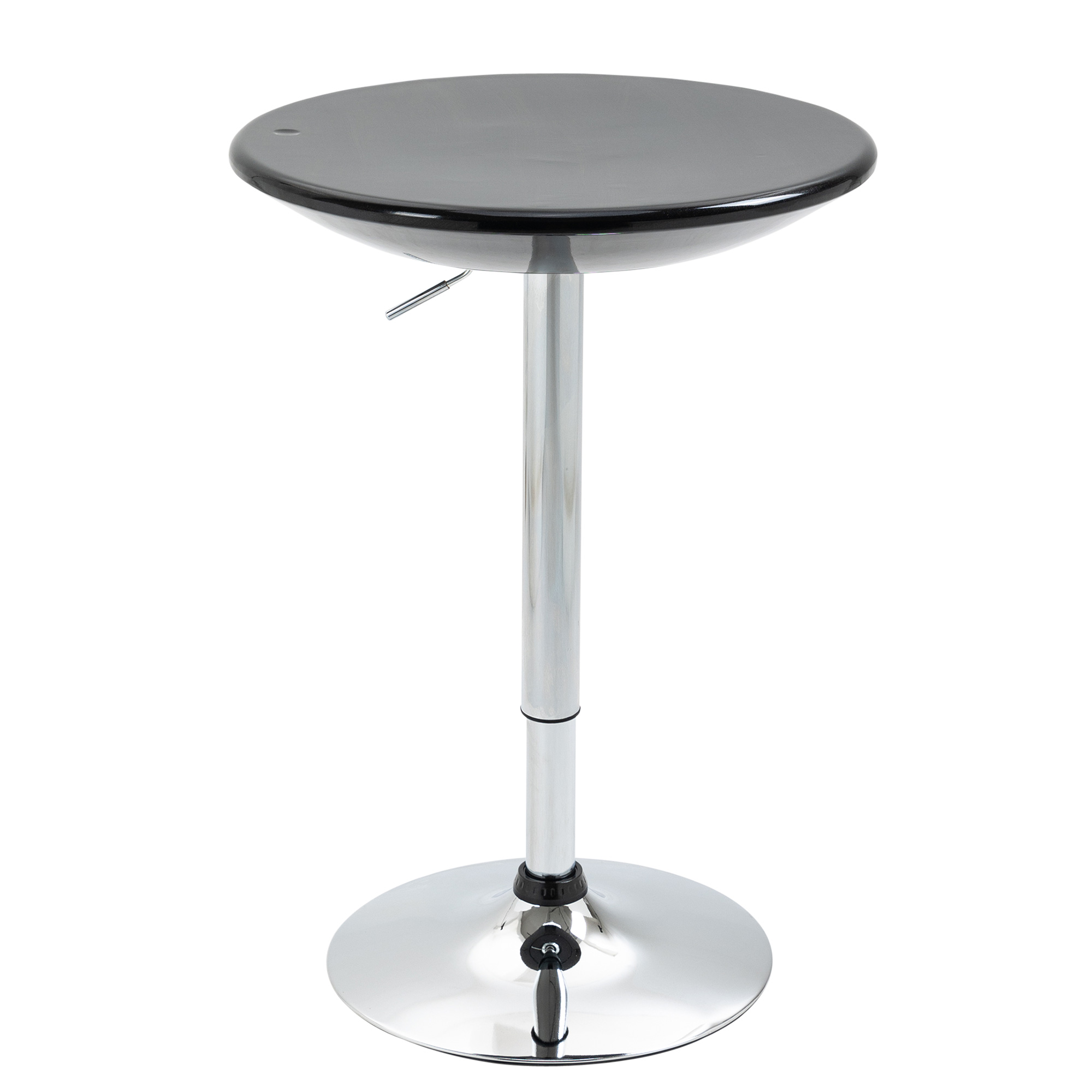 Easycomfort Tavolo Rotondo da Bar con Piano Girevole, Altezza Regolabile con Leva a Gas e Base in Acciaio, Φ61x76-97cm, Nero