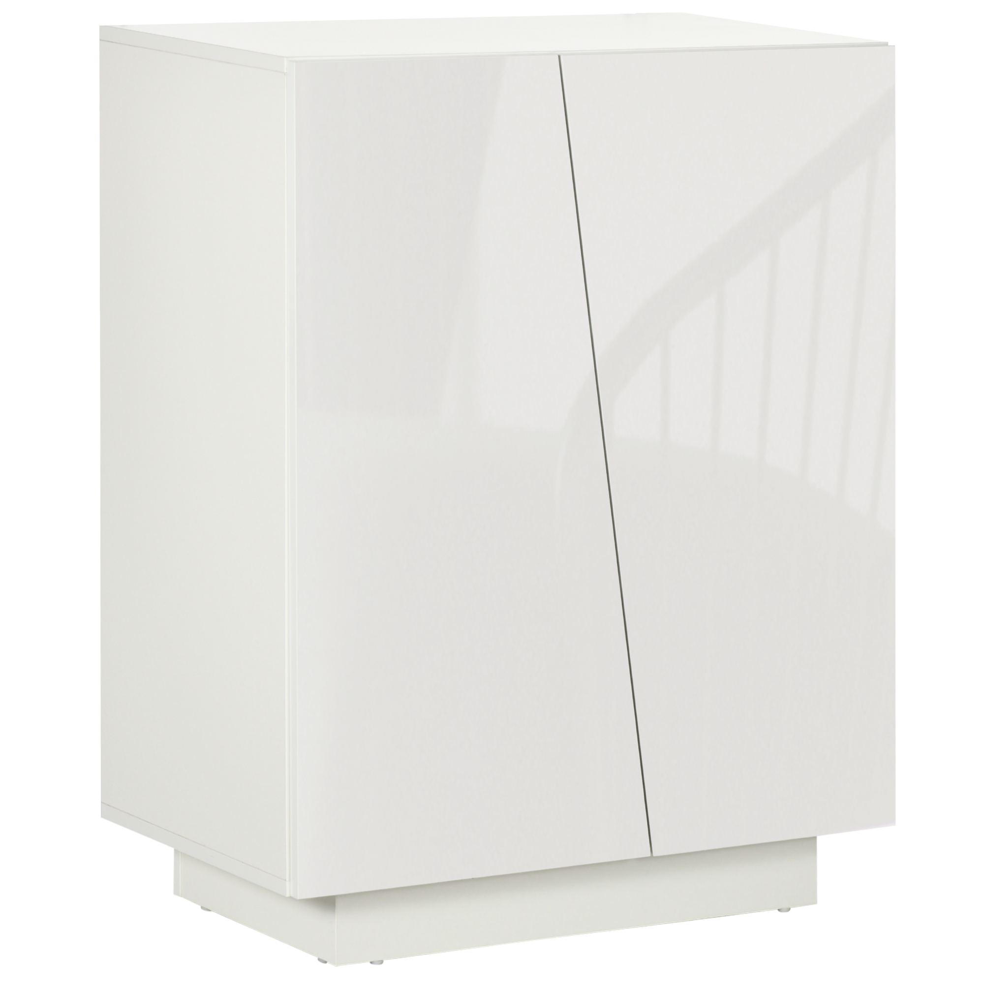 Easycomfort Mobiletto Multiuso in Truciolato Bianco a 3 Livelli con Ripiano Regolabile su 3 Livelli, 70x40x88 cm