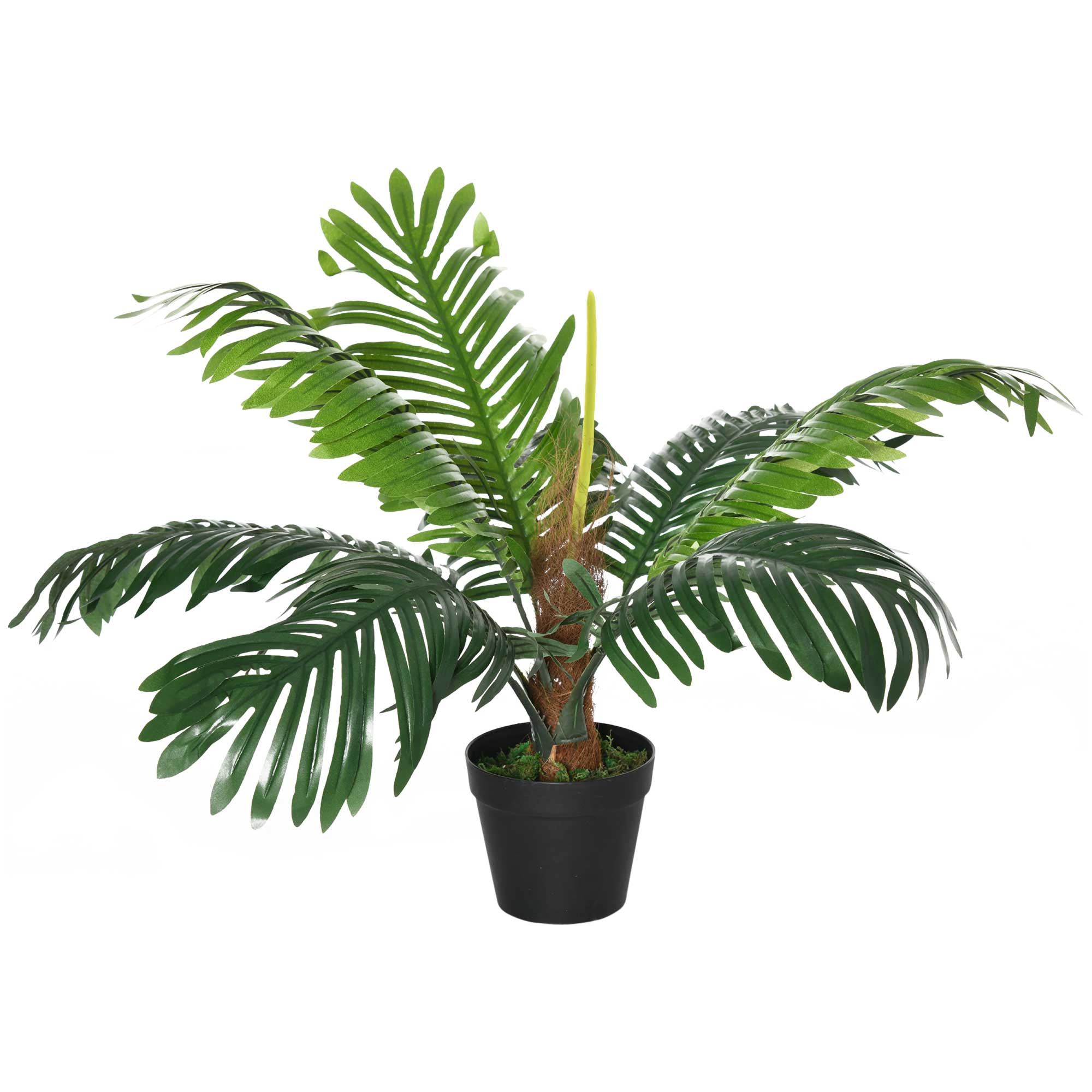 Easycomfort Palma in Plastica Decorativa, Pianta Tropicale Finta con Vaso per Interno ed Esterno, Ф16 x 60cm