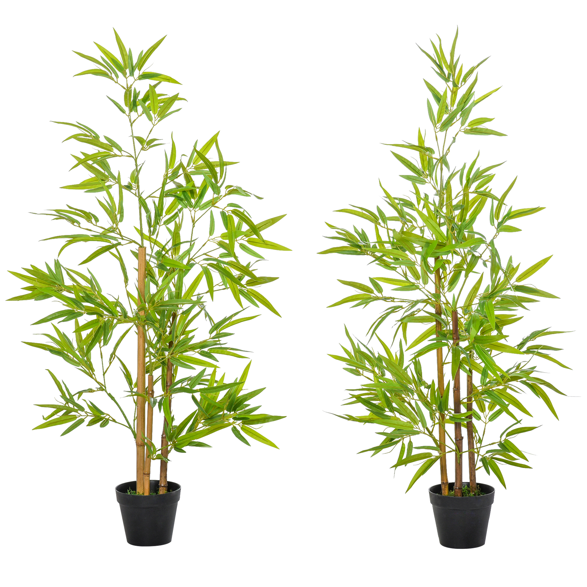 Easycomfort Set 2 Piante di Bambù Artificiali in Vaso da 120cm per Interni ed Esterni