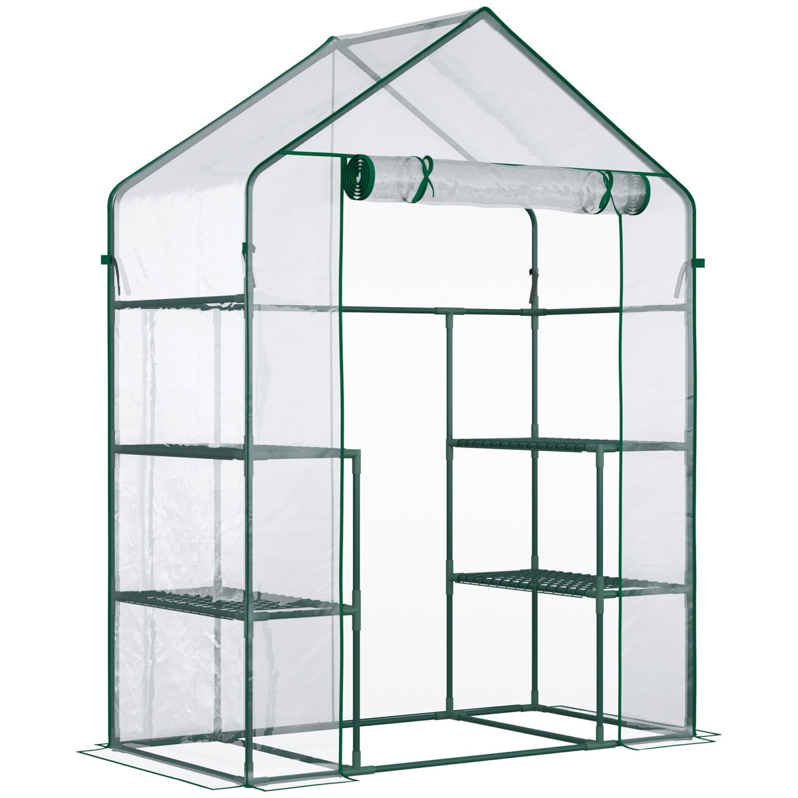 Easycomfort Serra da Giardino in PE Impermeabile e Anti UV con Accessori Montaggio, 142x73x195 cm, Verde