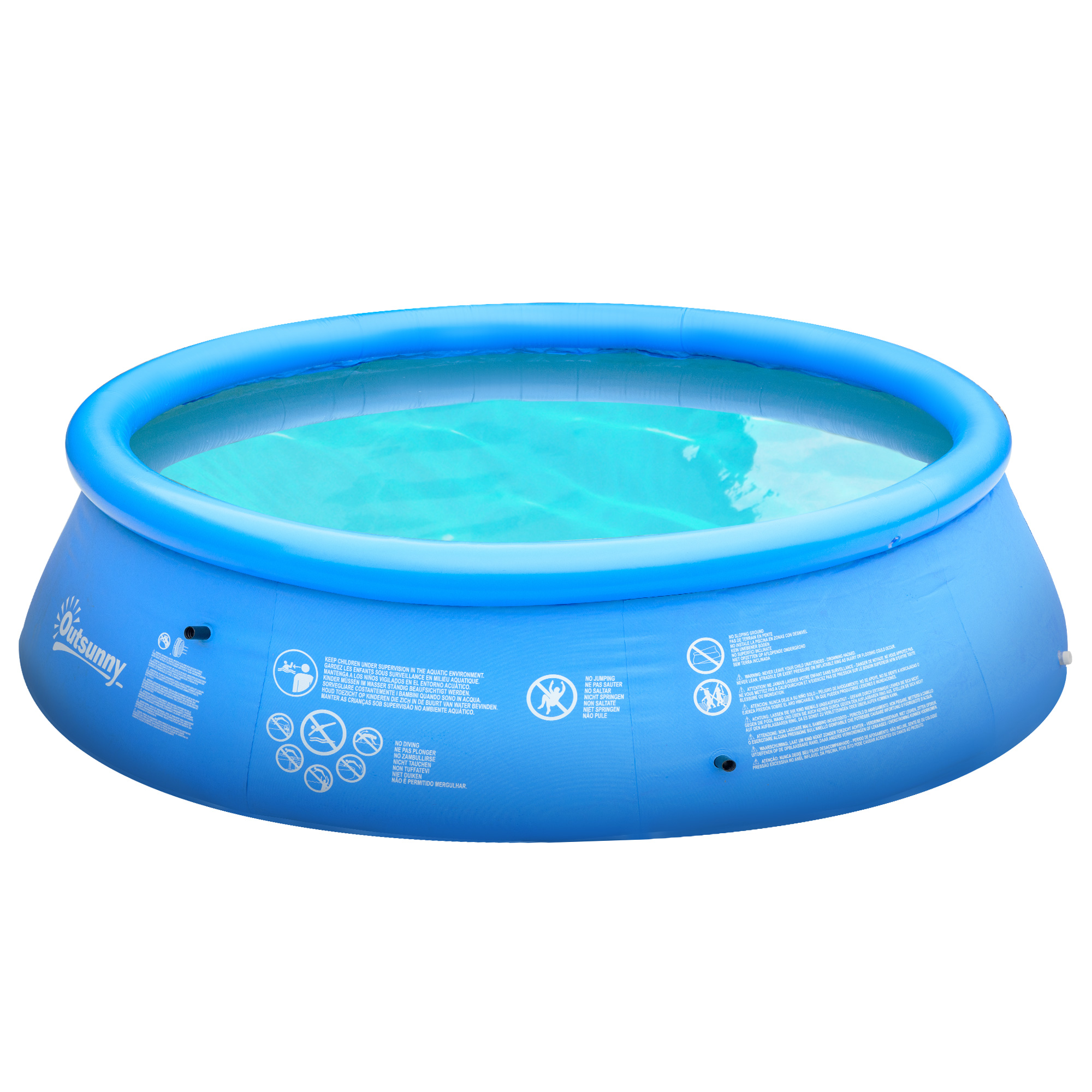 Easycomfort Piscina Gonfiabile per 3-4 Persone in PVC con Pompa Manuale, Φ274x76cm, Blu