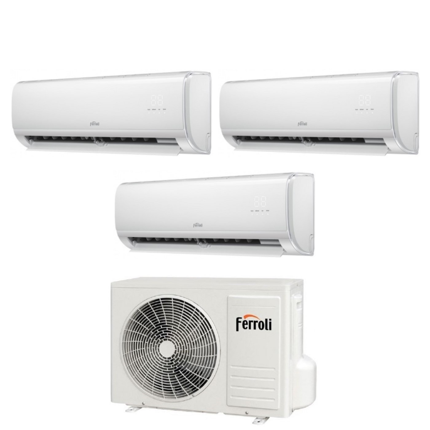 Condizionatore Trial Split Ferroli GIADA M 9+9+12 con 21-3 R-32 Wi-Fi Integrato