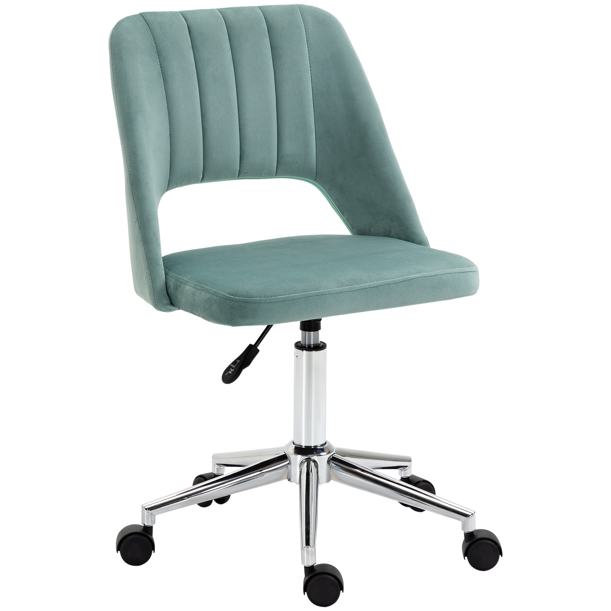 Easycomfort Sedia da Ufficio Ergonomica ad Altezza Regolabile, in Tessuto Vellutato, 49x60x79-91 cm, Verde Petrolio