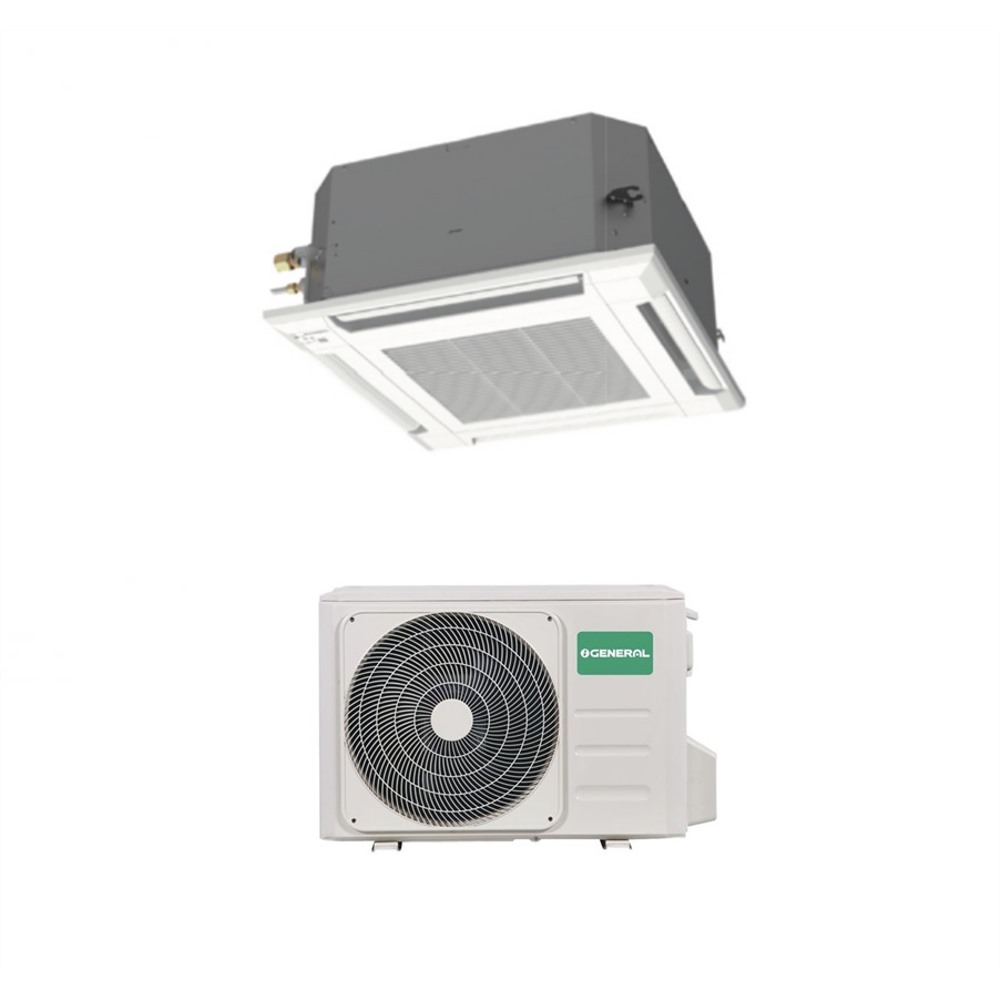 Climatizzatore Condizionatore Fujitsu General Cassetta A Flusso D'Aria Circolare Inverter 22000 btu AUXG22KRLB Con comando e con Pannello