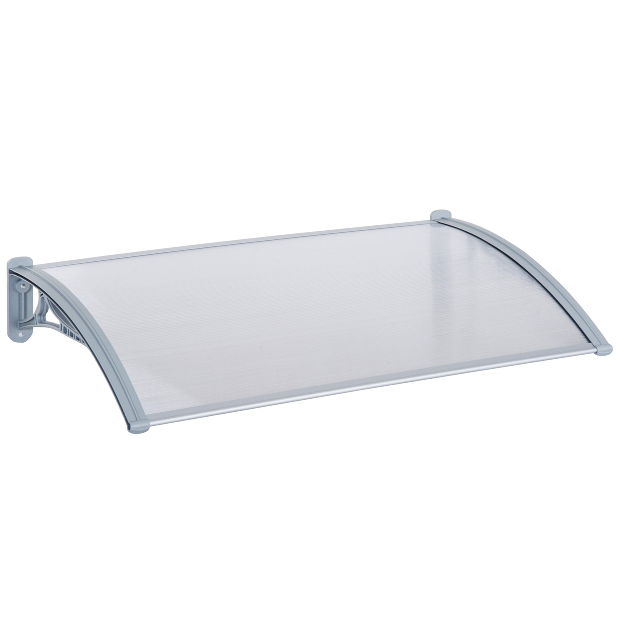 Easycomfort Pensilina da Esterno 140x70x21 cm in Plastica e Alluminio per Balconi, Porte e Finestre, Grigio