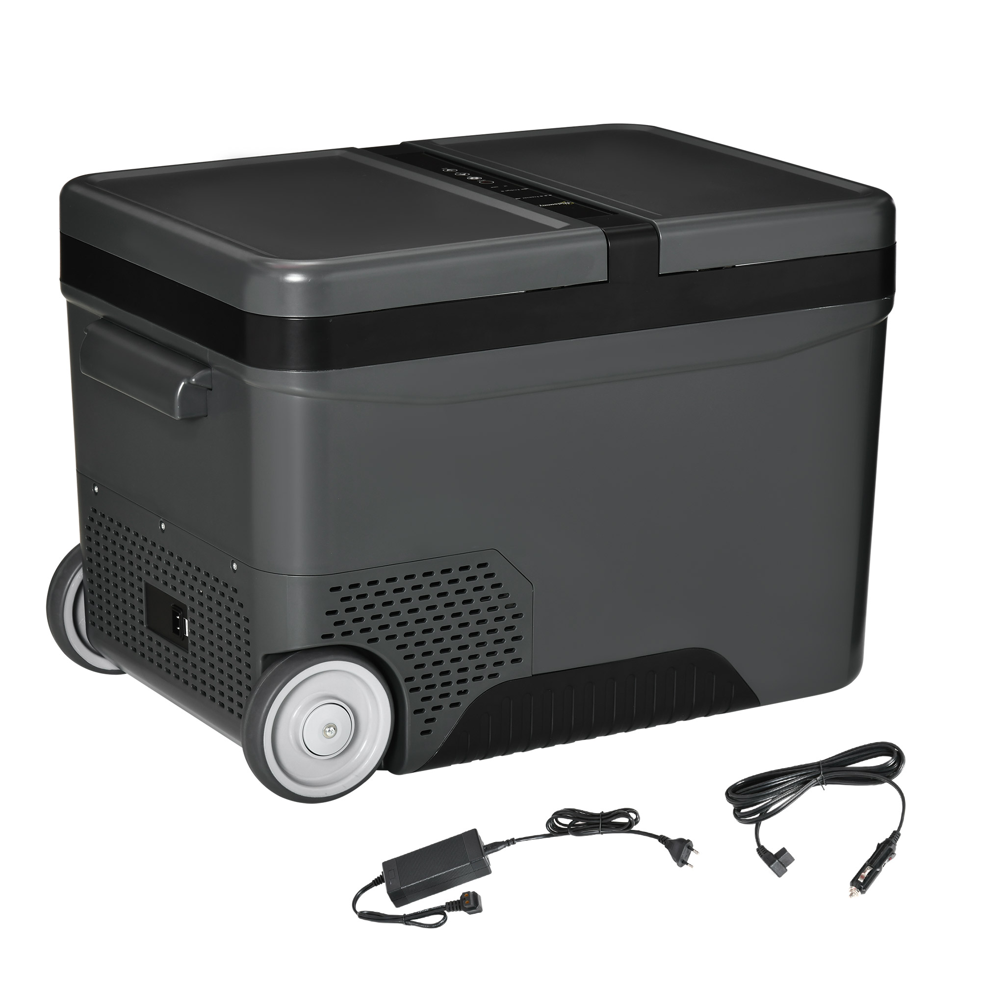 Easycomfort Frigo Portatile Elettrico 35L da 12 Volt con Maniglia e Schermo LCD, 63.2x42x42.8 cm, Grigio