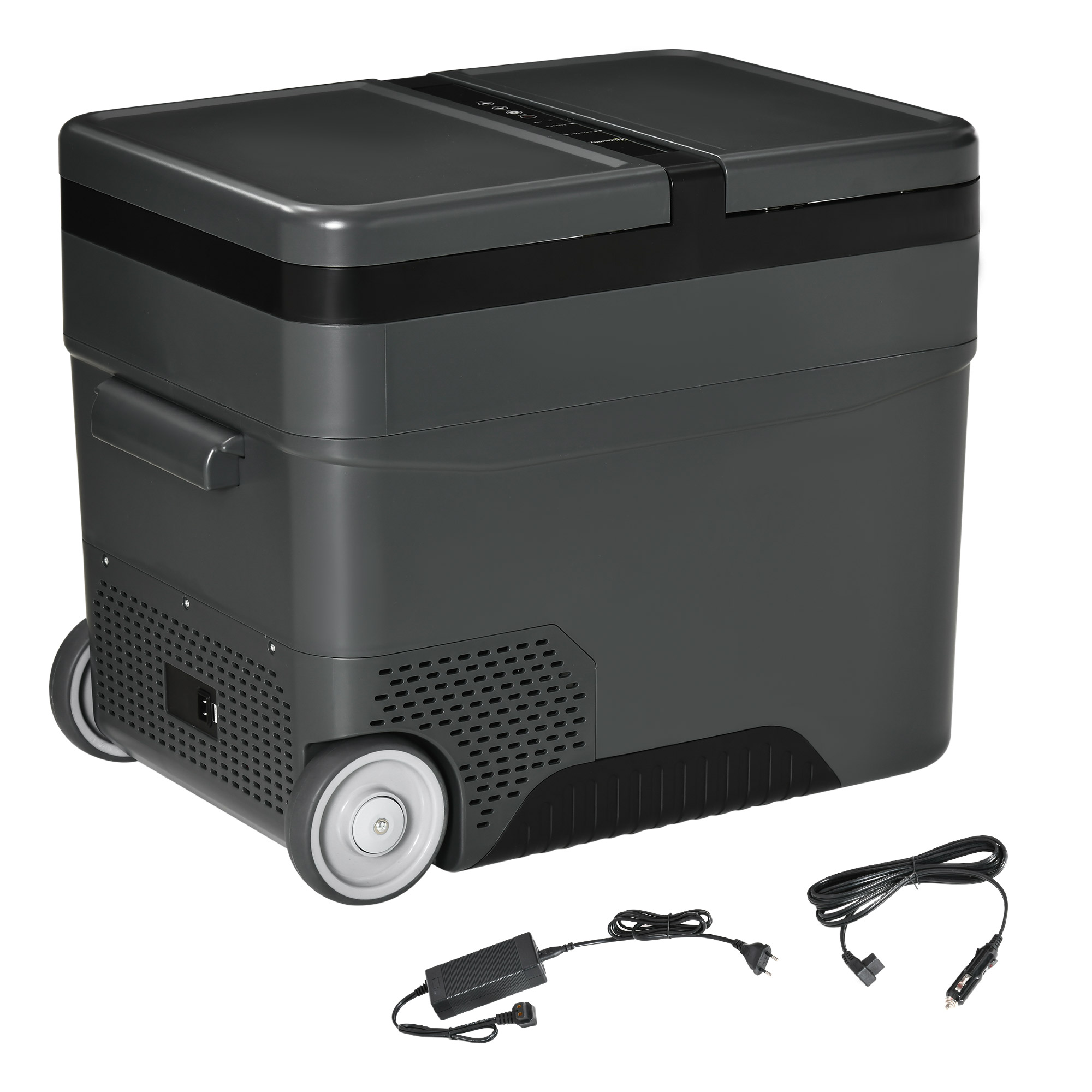 Easycomfort Frigo Portatile Elettrico 45L da 12 Volt con Maniglia e Schermo LCD, 63.2x42x50.8 cm, Grigio
