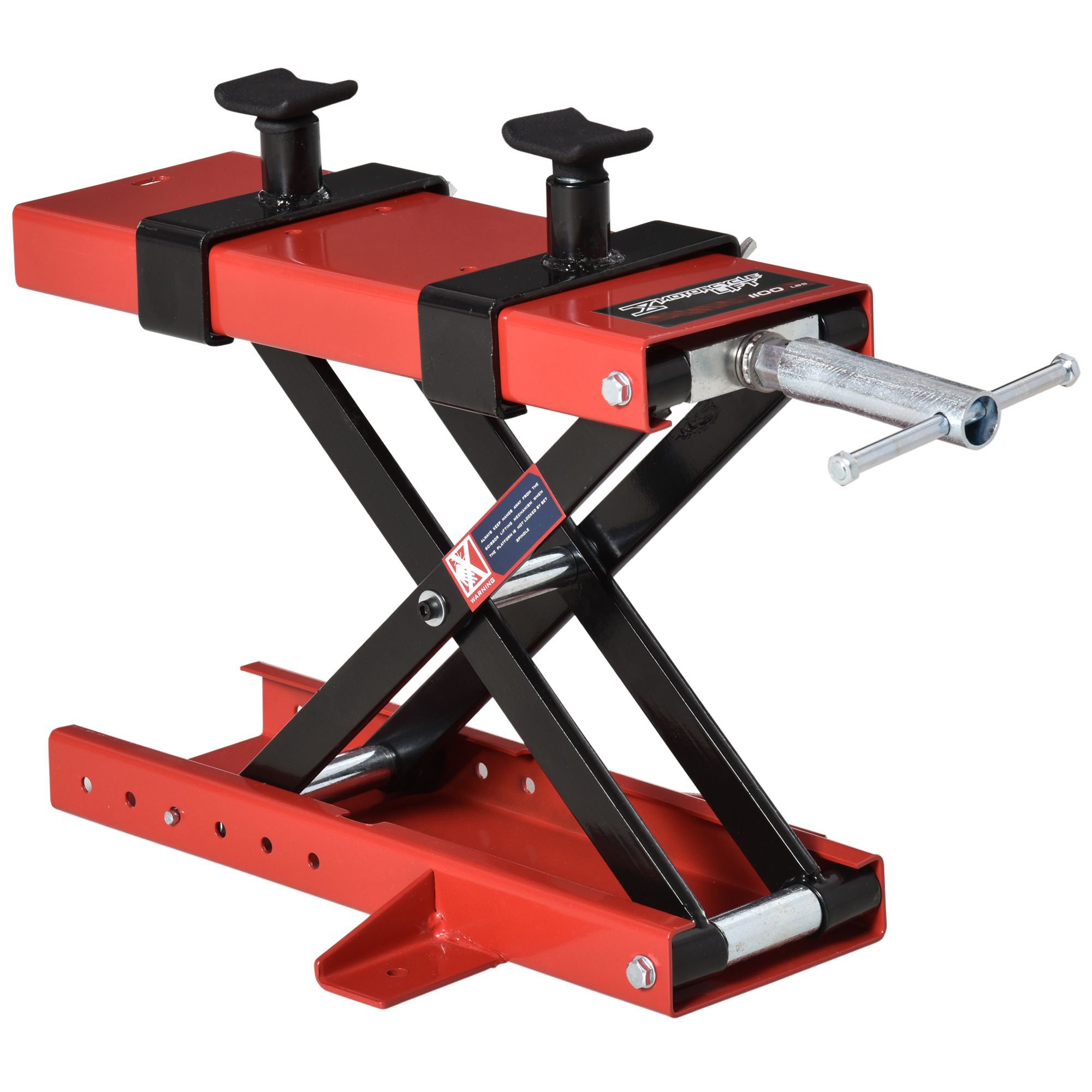 Easycomfort Cavalletto Alzamoto a Forbice, Sollevatore Moto, Cavalletto Moto Centrale Regolabile Fino 500kg in Metallo Rosso