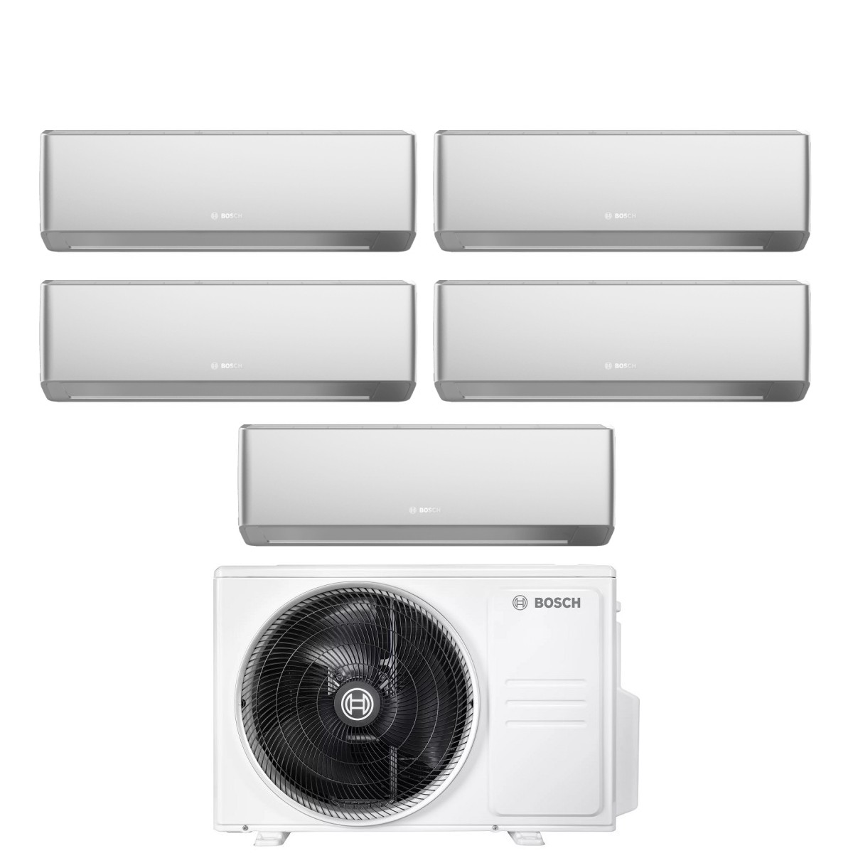 Condizionatore Penta Split Bosch CLIMATE 7000i SILVER 7+9+9+9+9 con 5000M 105/4 E R-32 Wi-Fi Integrato