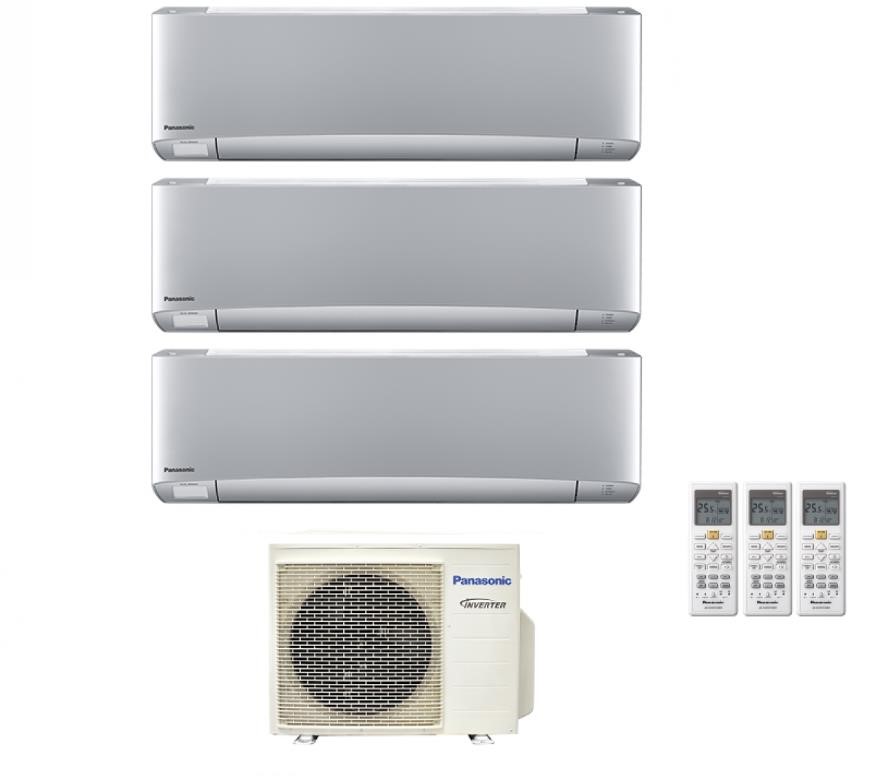 Condizionatore Trial Split Panasonic Etherea Silver 9+9+9 con CU-3Z52TBE R-32 Wi-Fi Integrato