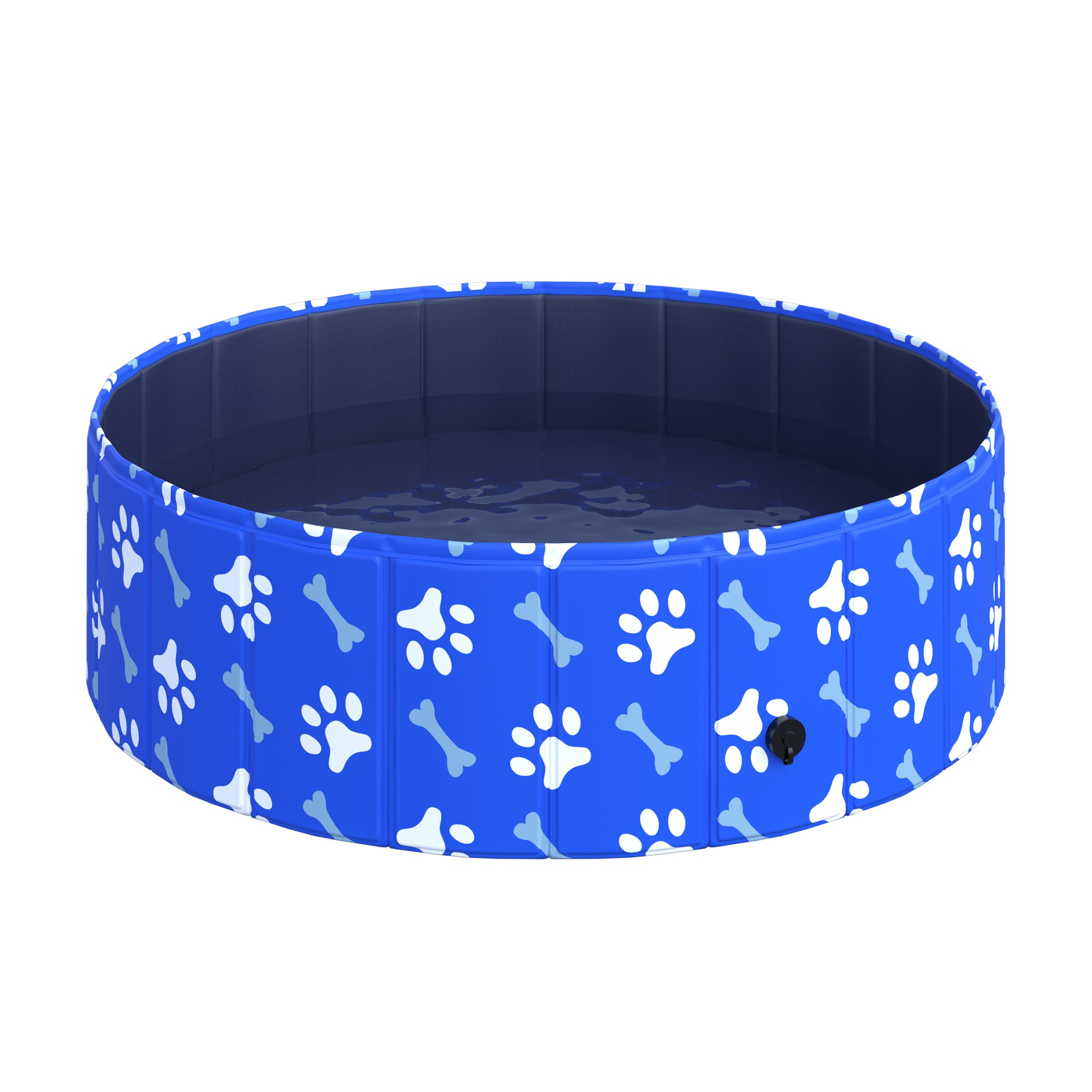 Easycomfort Piscina Rigida per Cani Taglia Piccola 35kg in Plastica Dura e Antiscivolo per Giardino o Interni, Blu Φ100x30cm