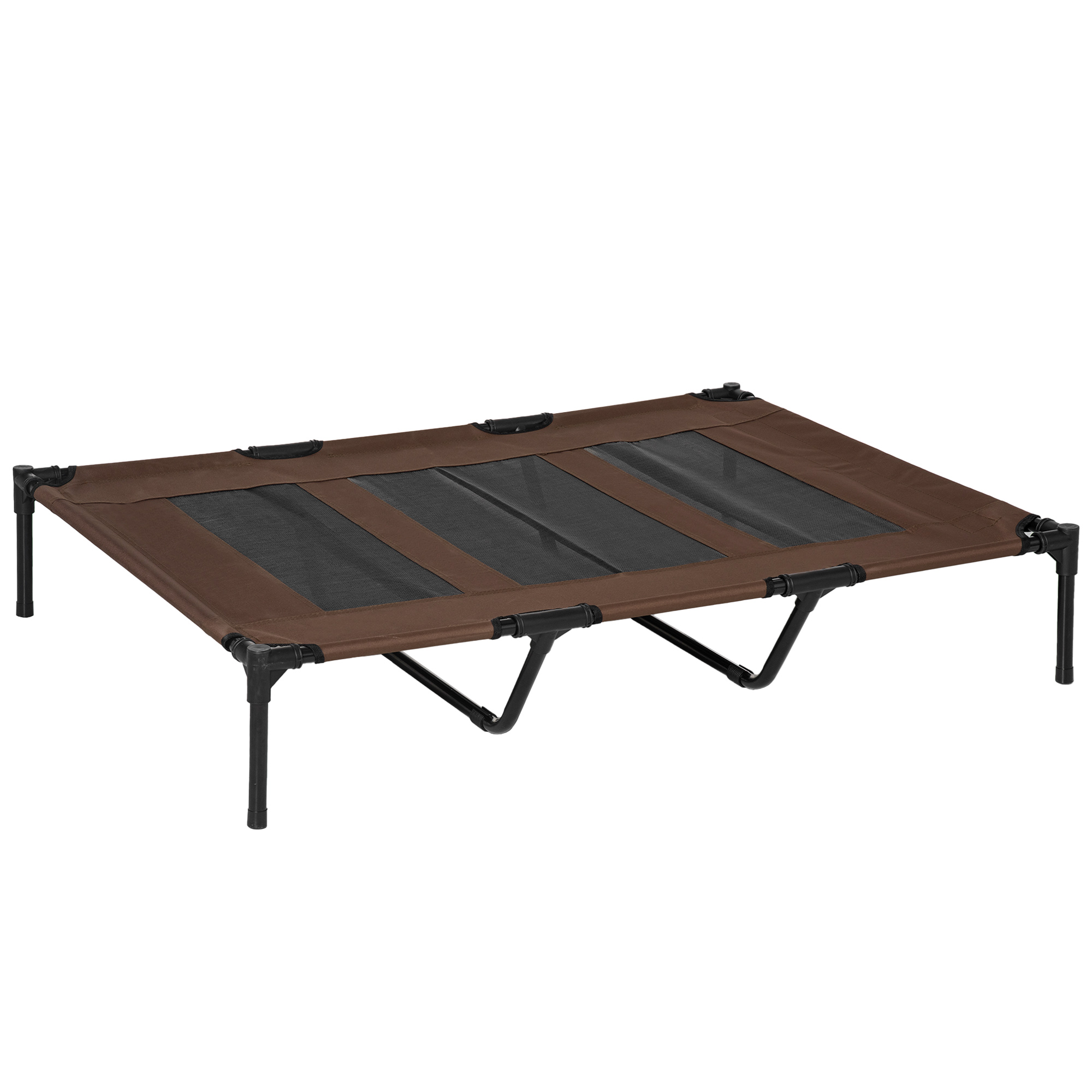 Easycomfort Lettino per Cani di Taglia Grande Fino a 50kg, Metallo e Tessuto Oxford, 122x92x23 cm, Marrone