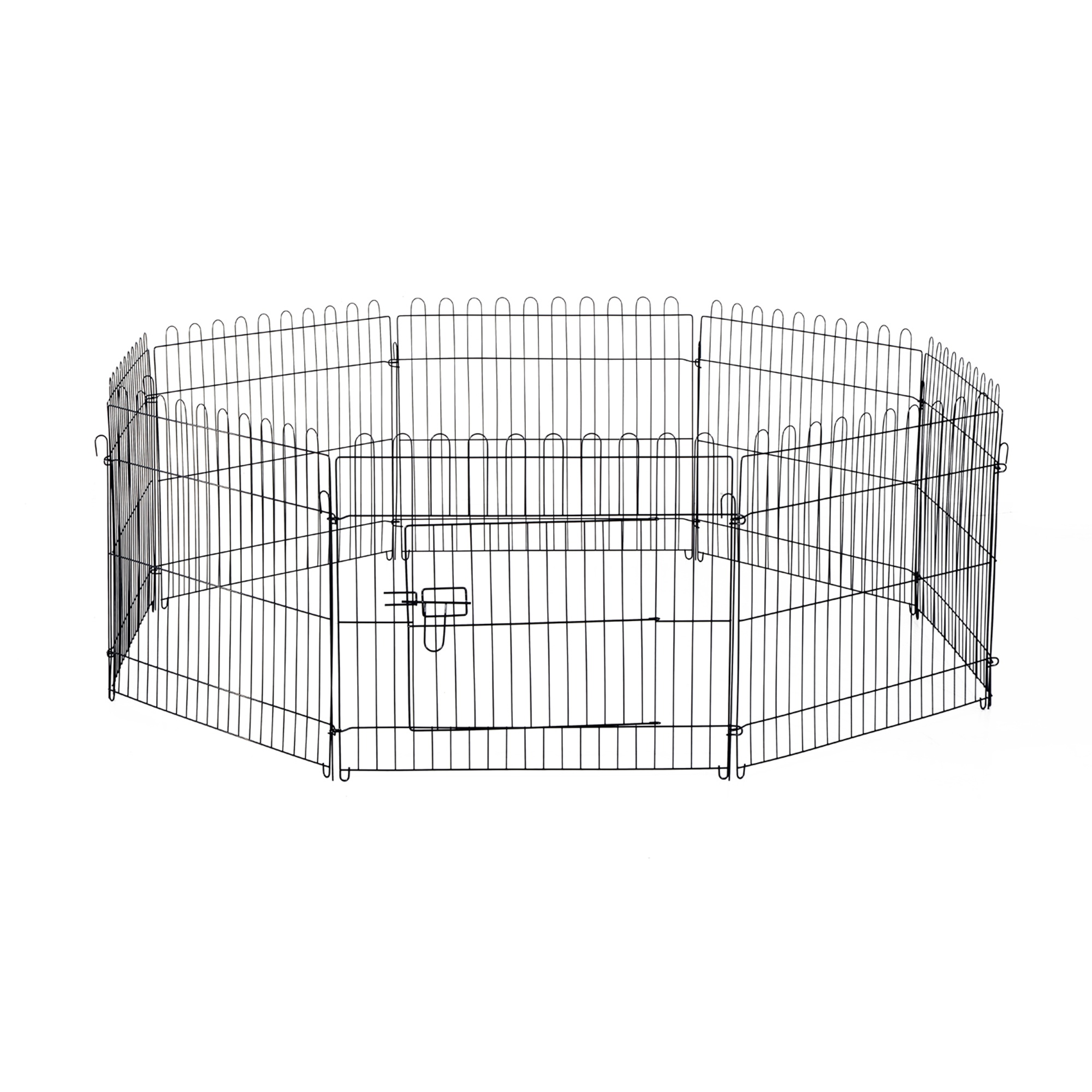 Easycomfort Recinto Gabbia per Animali Domestici in Acciaio Φ180 x 61cm Nero