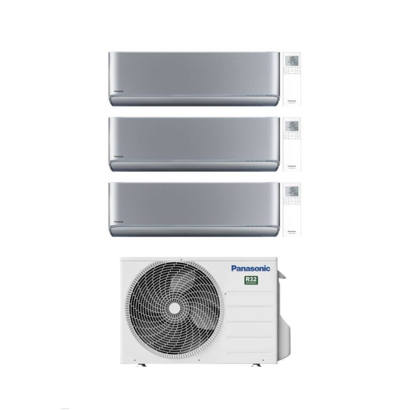 Condizionatore Trial Split Panasonic Etherea Silver 7+7+12 con CU-3Z52TBE R-32 Wi-Fi Integrato
