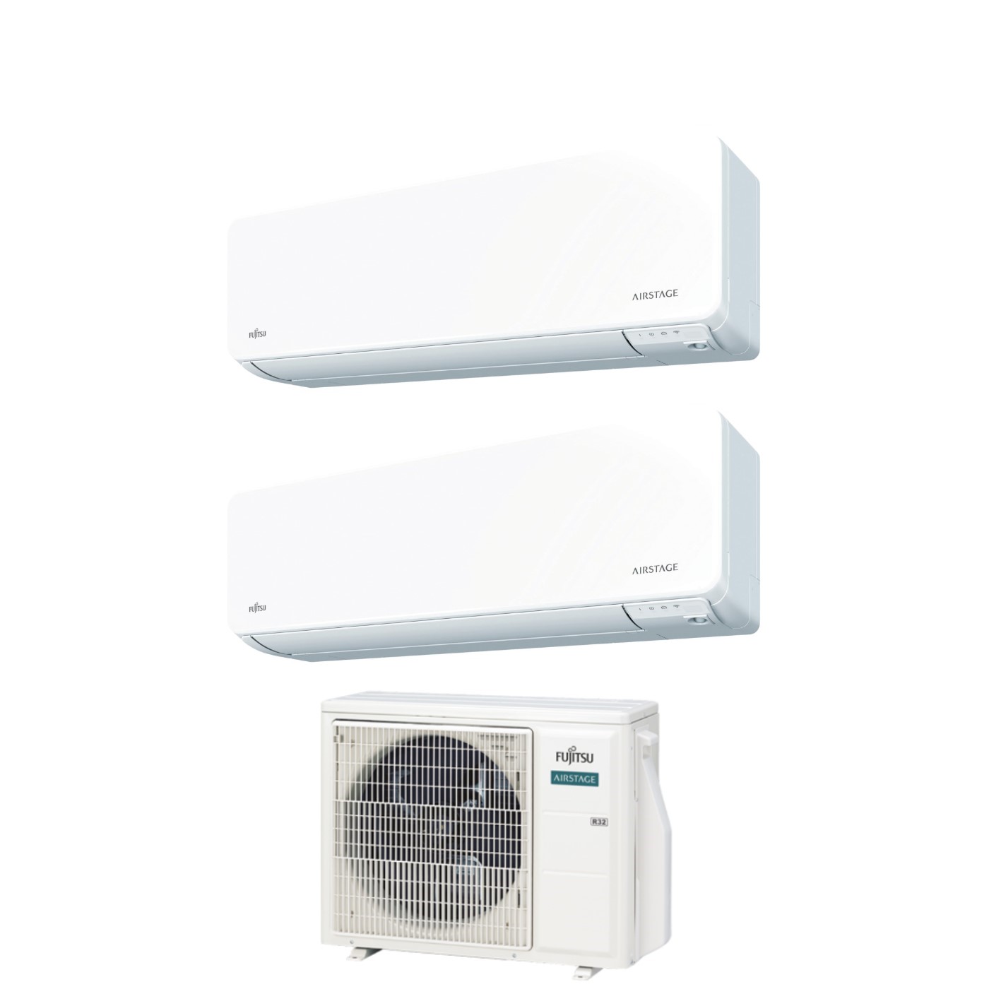 Climatizzatore Condizionatore Fujitsu Dual Split Inverter serie KG AIRSTAGE 12+12 con AOEG18KBCA2 R-32 Wi-Fi Integrato 12000+12000