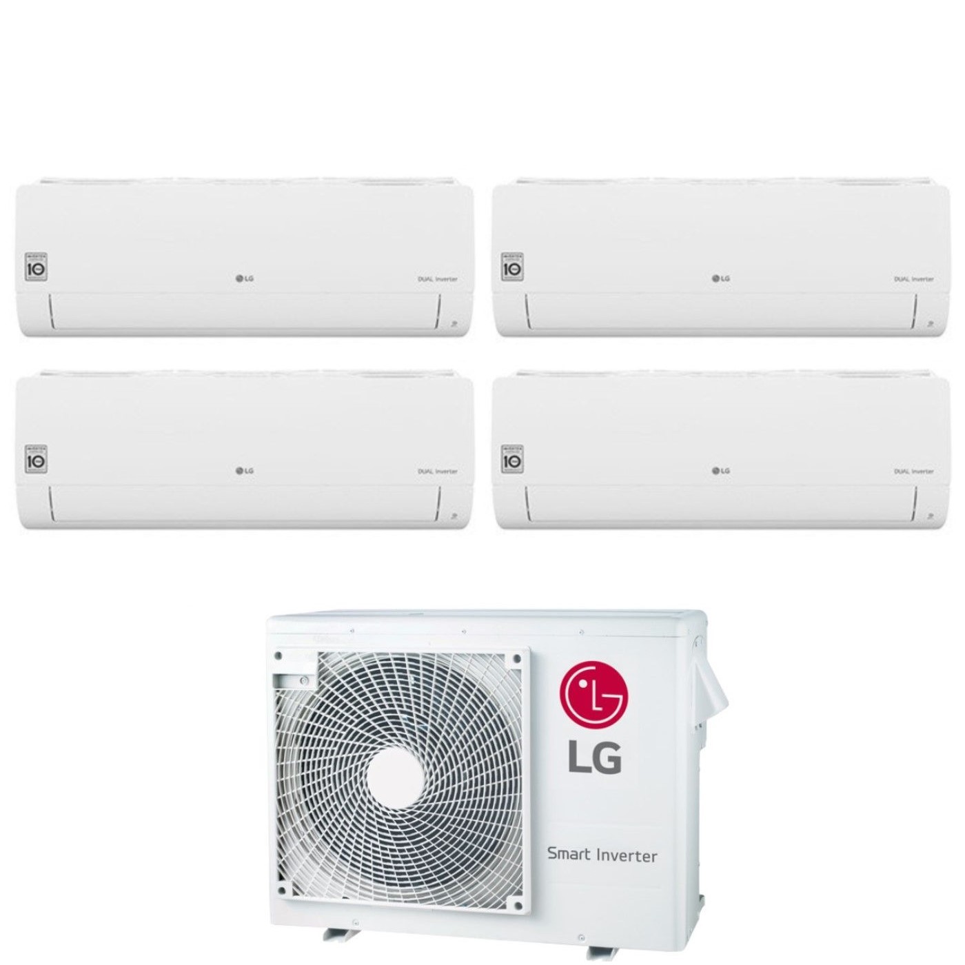 Climatizzatore Condizionatore LG Quadri Split Inverter Serie Libero Smart 7+9+9+9 con MU4R25 U40 R-32 Wi-Fi Integrato 7000+9000+9000+9000 - Novità
