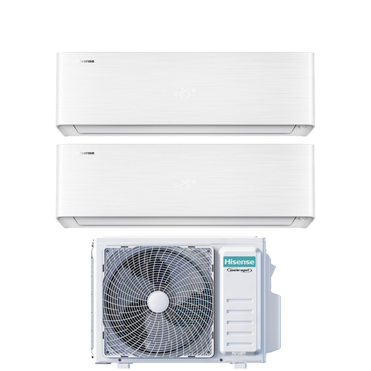 Climatizzatore Condizionatore Hisense Dual Split Inverter serie ENERGY PRO X 12+12 con 3AMW62U4RJC R-32 Wi-Fi Integrato 12000+12000