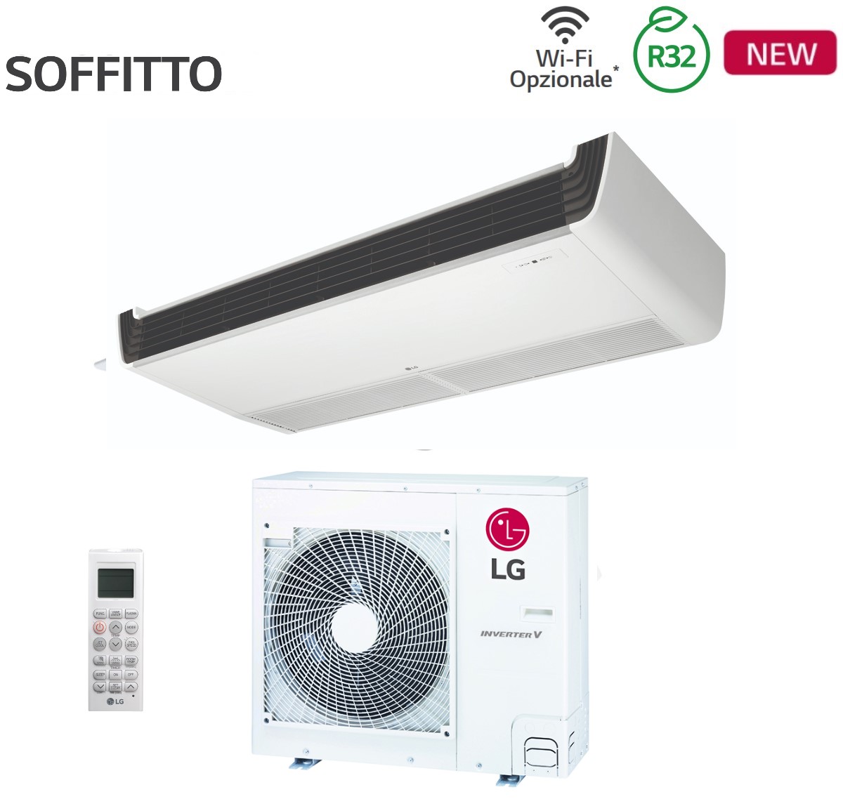 Climatizzatore Condizionatore LG Soffitto Inverter 24000 Btu UV24F R-32 Wi-Fi Optional Telecomando di Serie Incluso - Novità