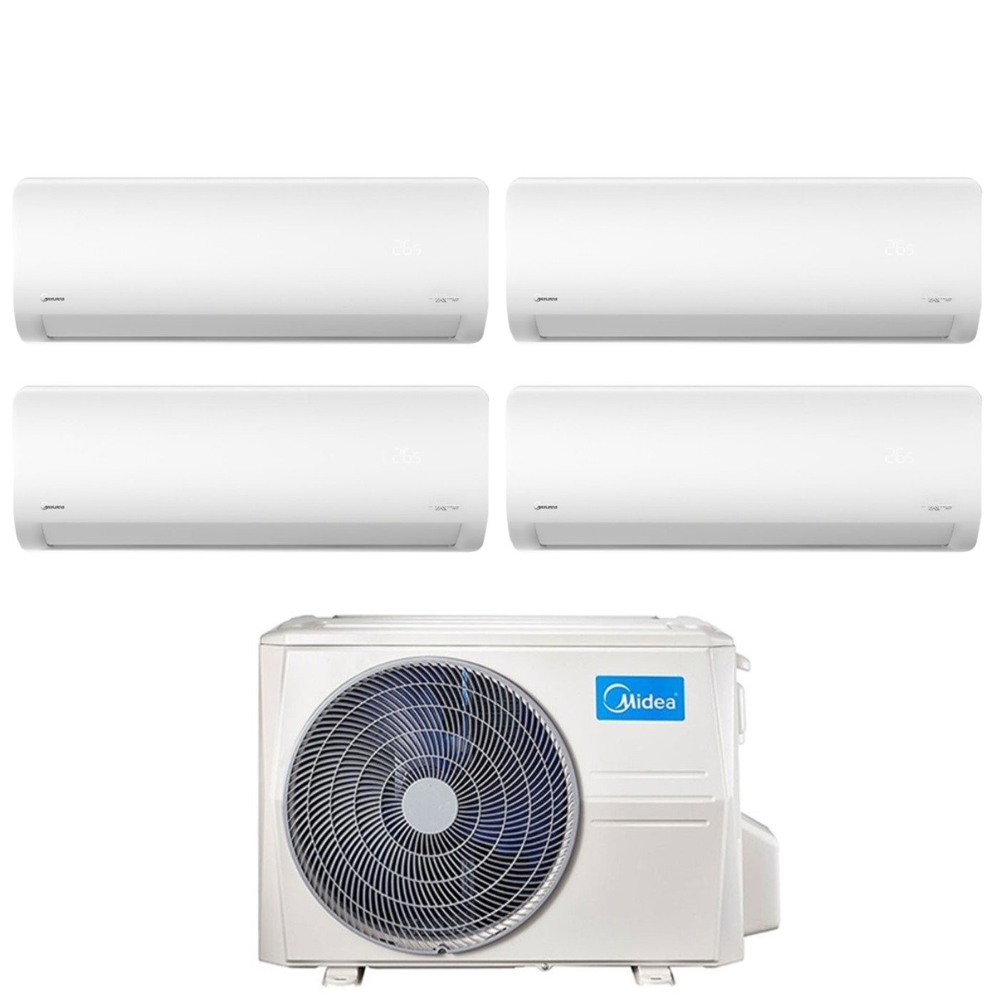 Condizionatore Midea Quadri Split Inverter serie XTREME PRO 9000+12000+12000+12000Btu con M4O-36FN8 R-32 Wi-Fi Integrato