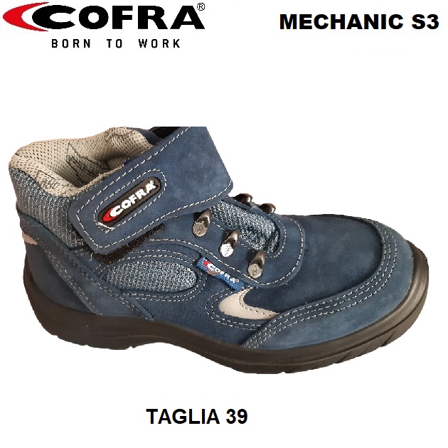 COFRA MECHANIC S3 BLU/ARGENTO 59320-001 EN345 S3 SCARPE DI SICUREZZA ALTE TG.39