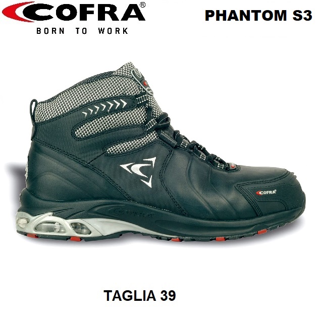 COFRA PHANTOM S3 NERO PJ010-000 ENISO20345 SCARPE DI SICUREZZSA ALTE TG.39