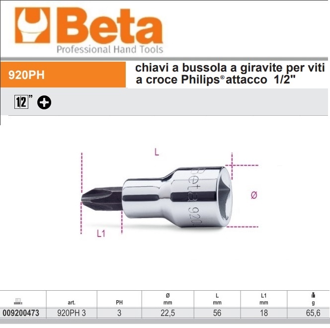 920PH CHIAVI BUSSOLA A GIRAVITE PER VITI A CROCE PHILLIPS ATTACCO