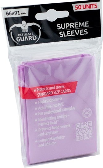 50 Bustine Proteggi Carte Rosa Standard Ultimate Guard 66X91mm Magic Mtg