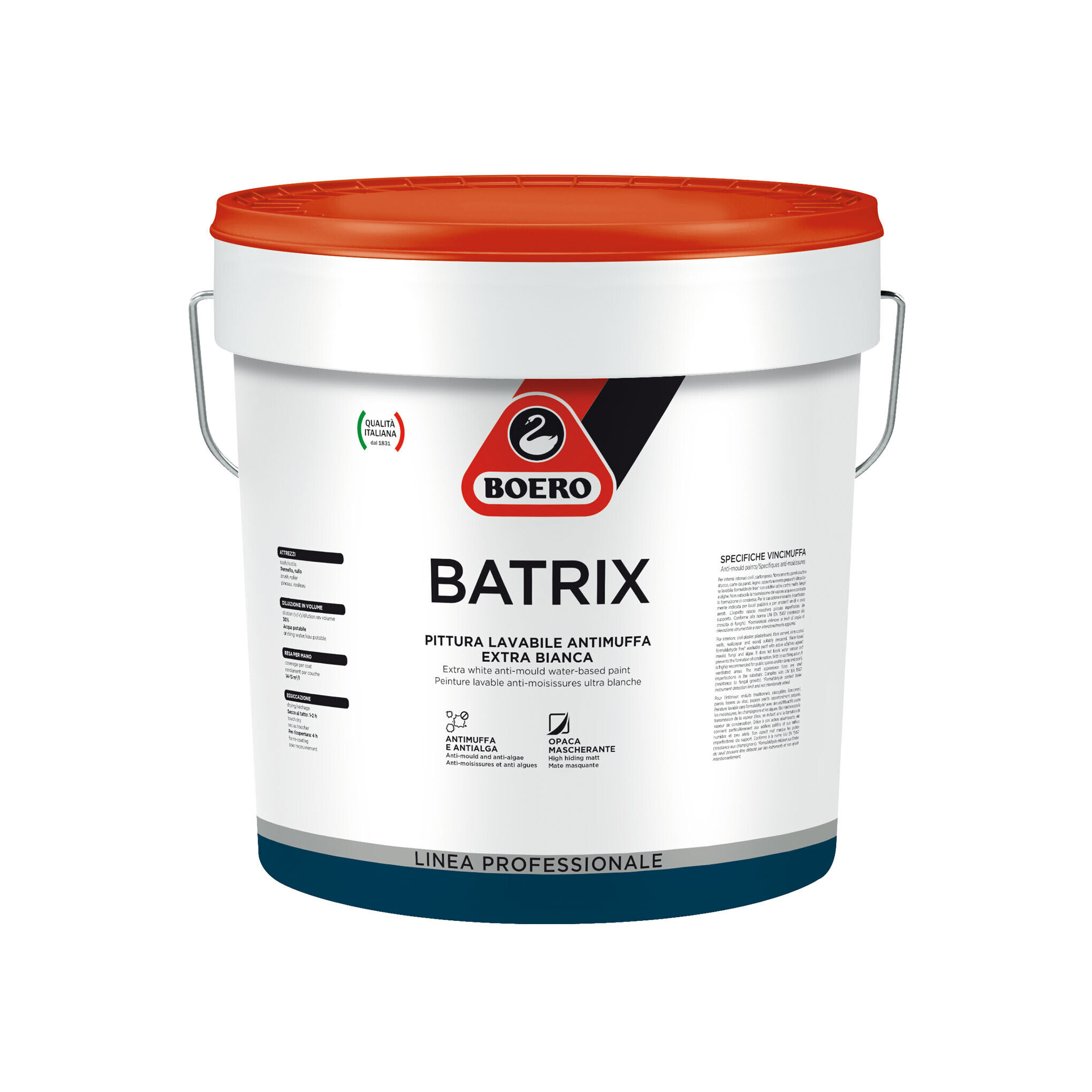 Image of Batrix Idropittura Lavabile E Antimuffa Extra Bianca 13Lt