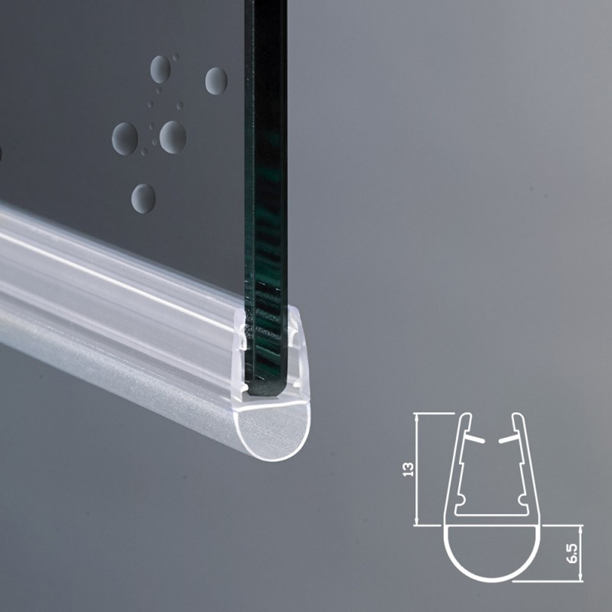 401 Guarnizione Per Box Doccia Con Gocciolatoio Vetro 6-8mm
