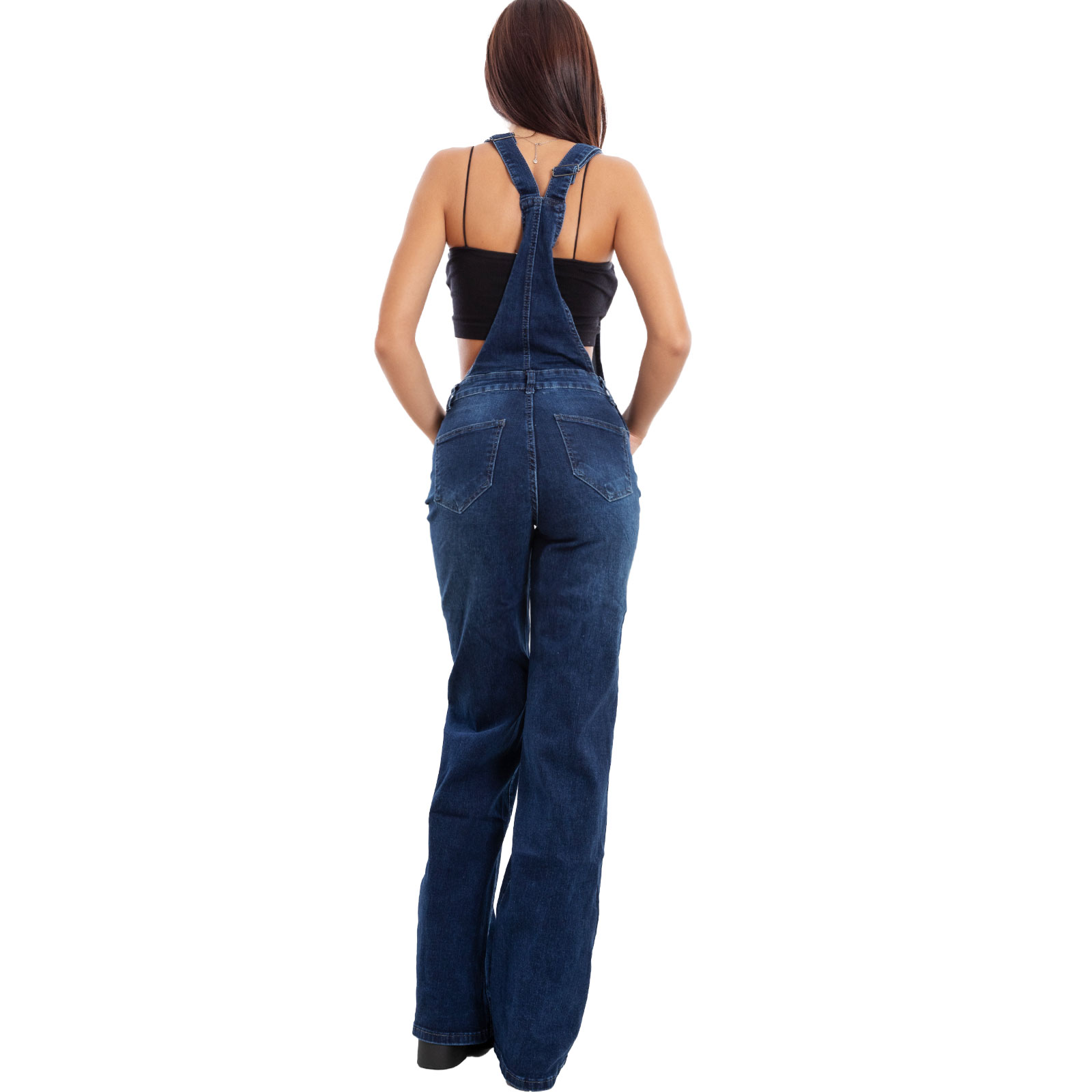 Salopette jeans donna overall denim pantaloni jumpsuit palazzo TOOCOOL CY-1072 - Imagen 8 de 8