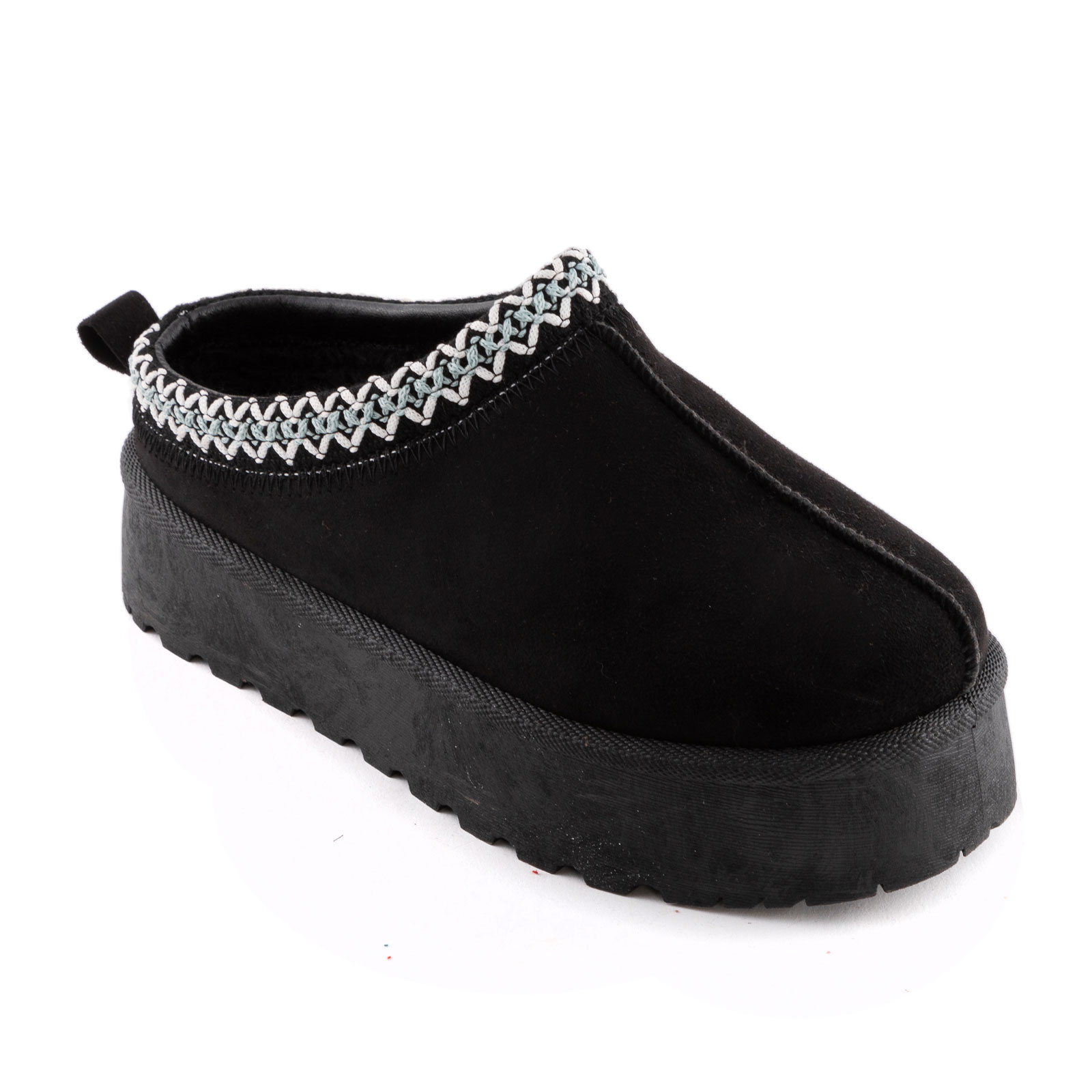 Sabot scamosciati donna pelliccia interna flatform zeppa caldi TOOCOOL H-3