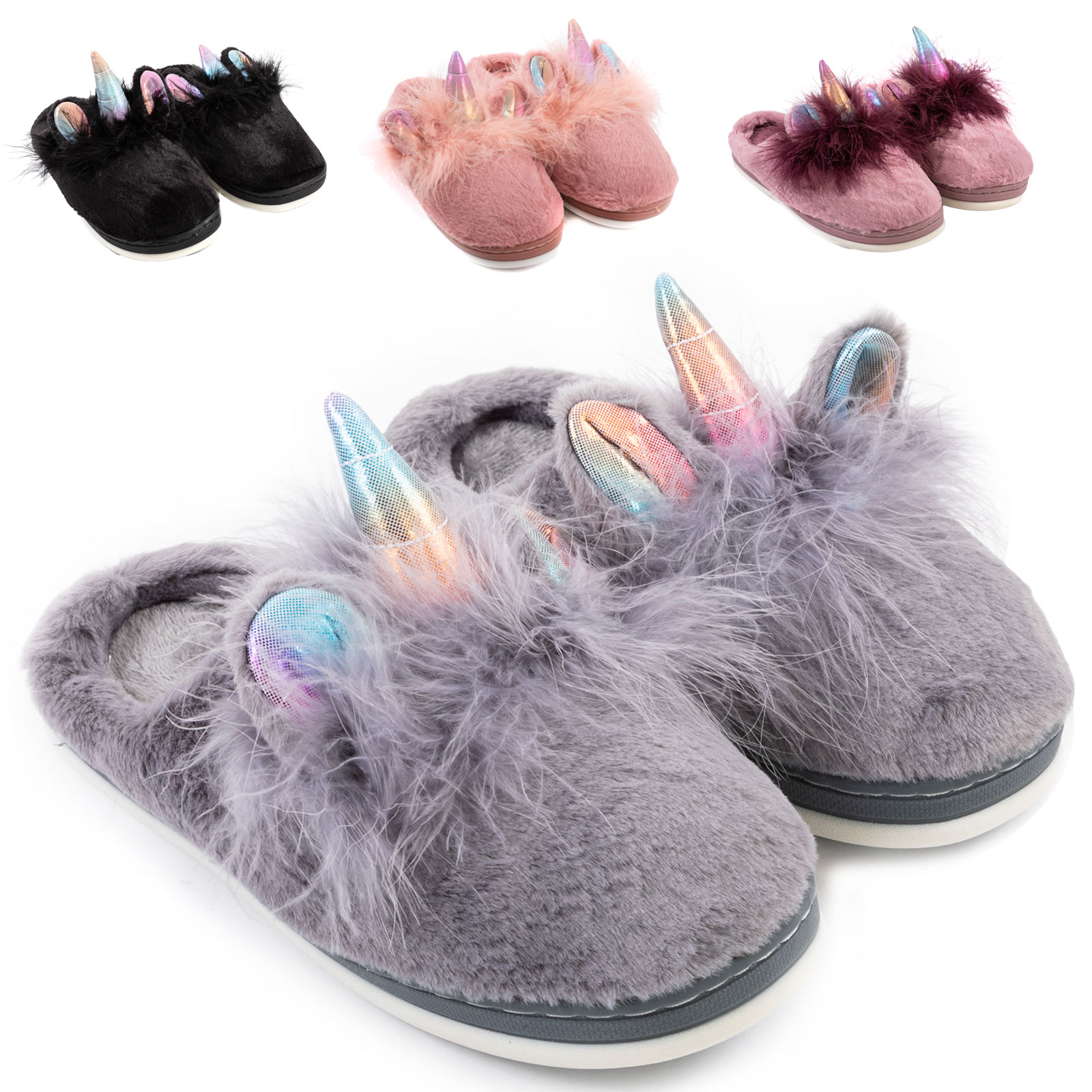 Ciocca Pantofole Donna Invernali - Morbide, Calde, Con Suola Antiscivolo, Fantasia Colorata, Regalo