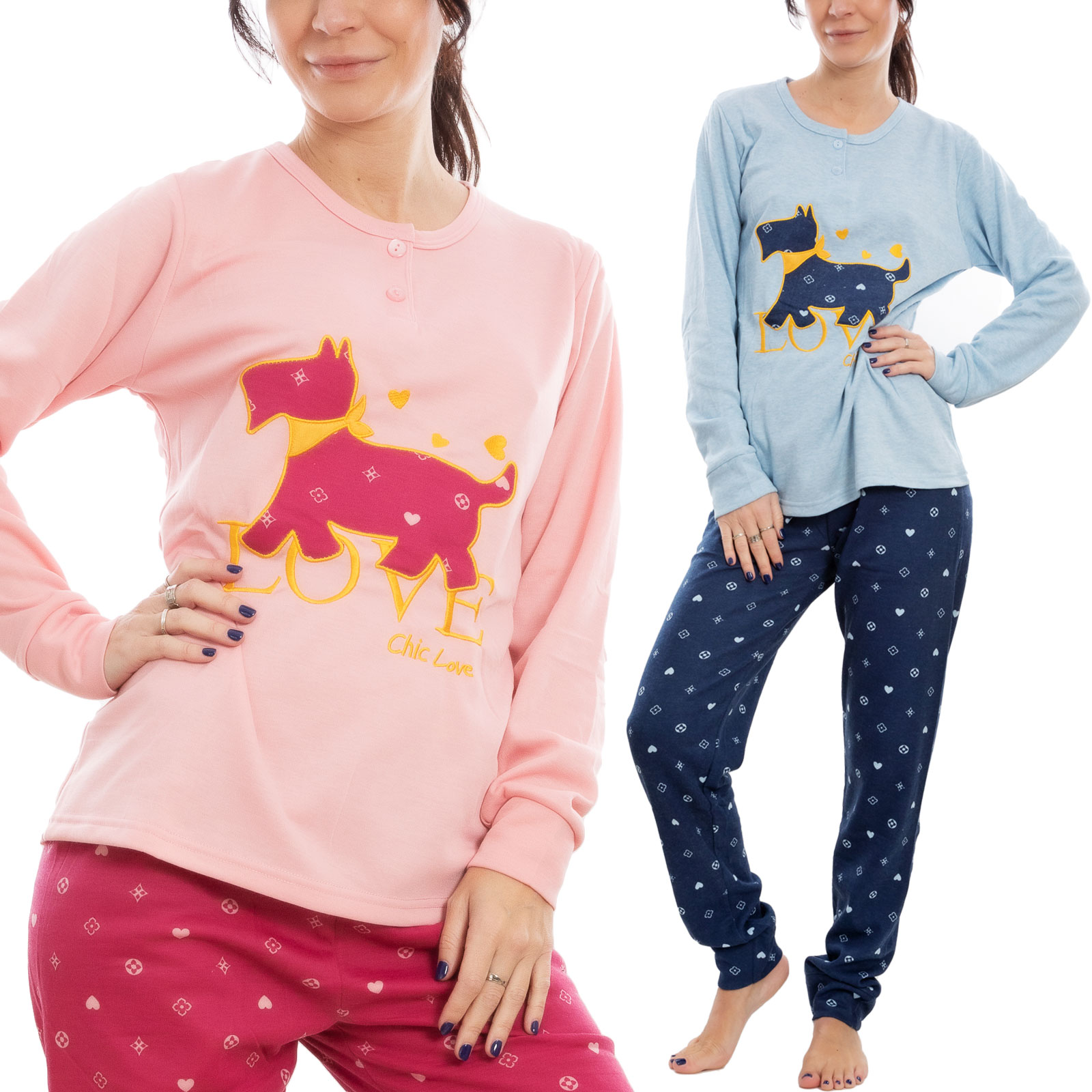 Conjunto de pijama de mujer polar para perros con manga larga y pantalón TOOCOOL