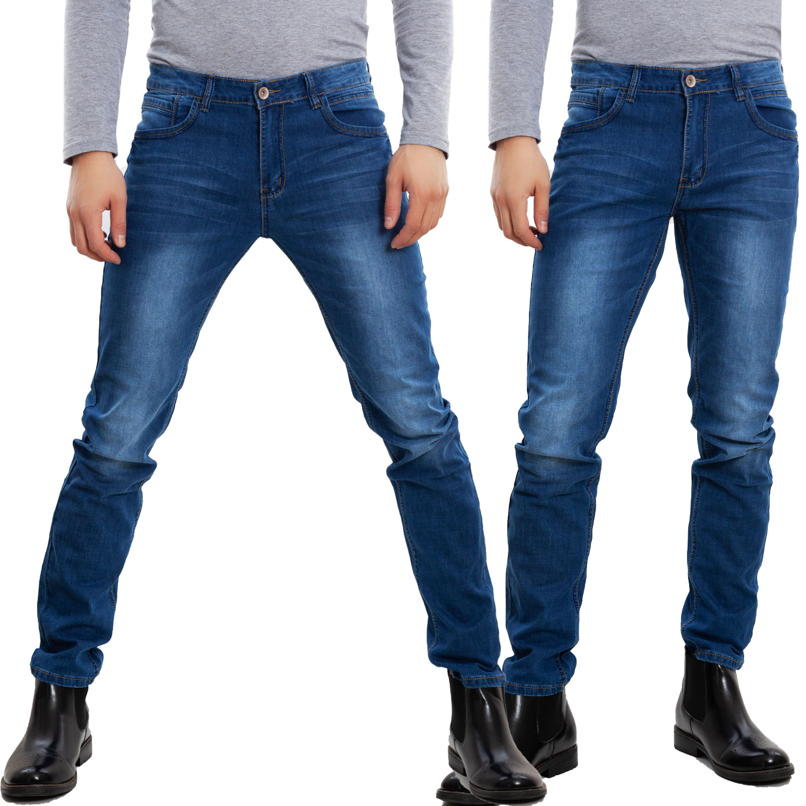 Jeans uomo pantaloni vita regolare 4 stagioni regular fit denim TOOCOOL LE-2489