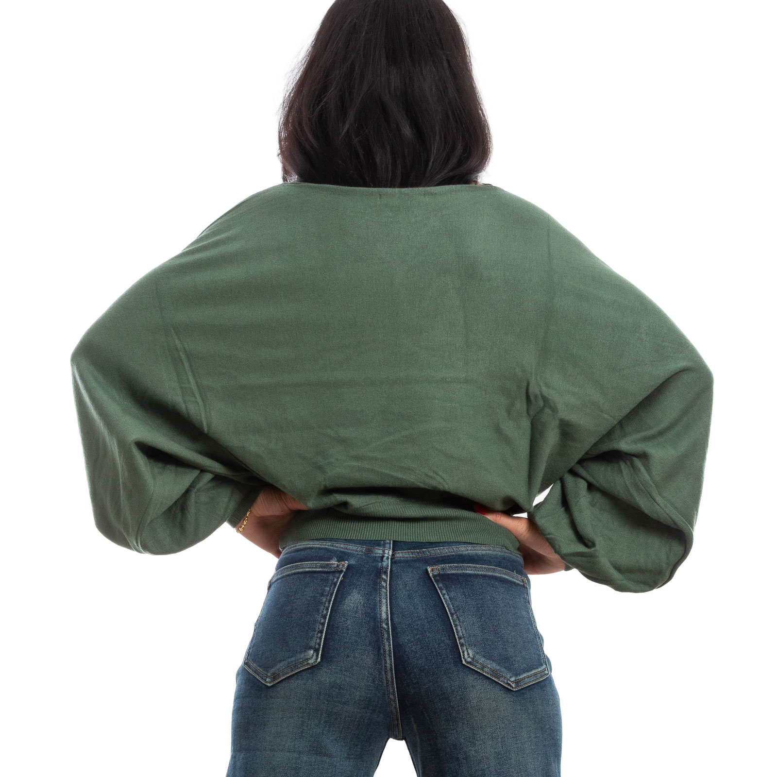 2025 Maglione Donna Pullover Maniche Lunghe A Pipistrello, Colletto Doppio, Vestibilità Ampia, Protezione Dal Vento, Autunno Inverno