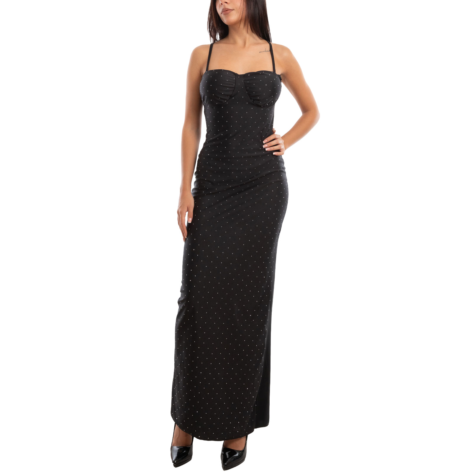 Women's Long Dress Rhinestones Backless Elegant Dress TOOCOOL VI-8455