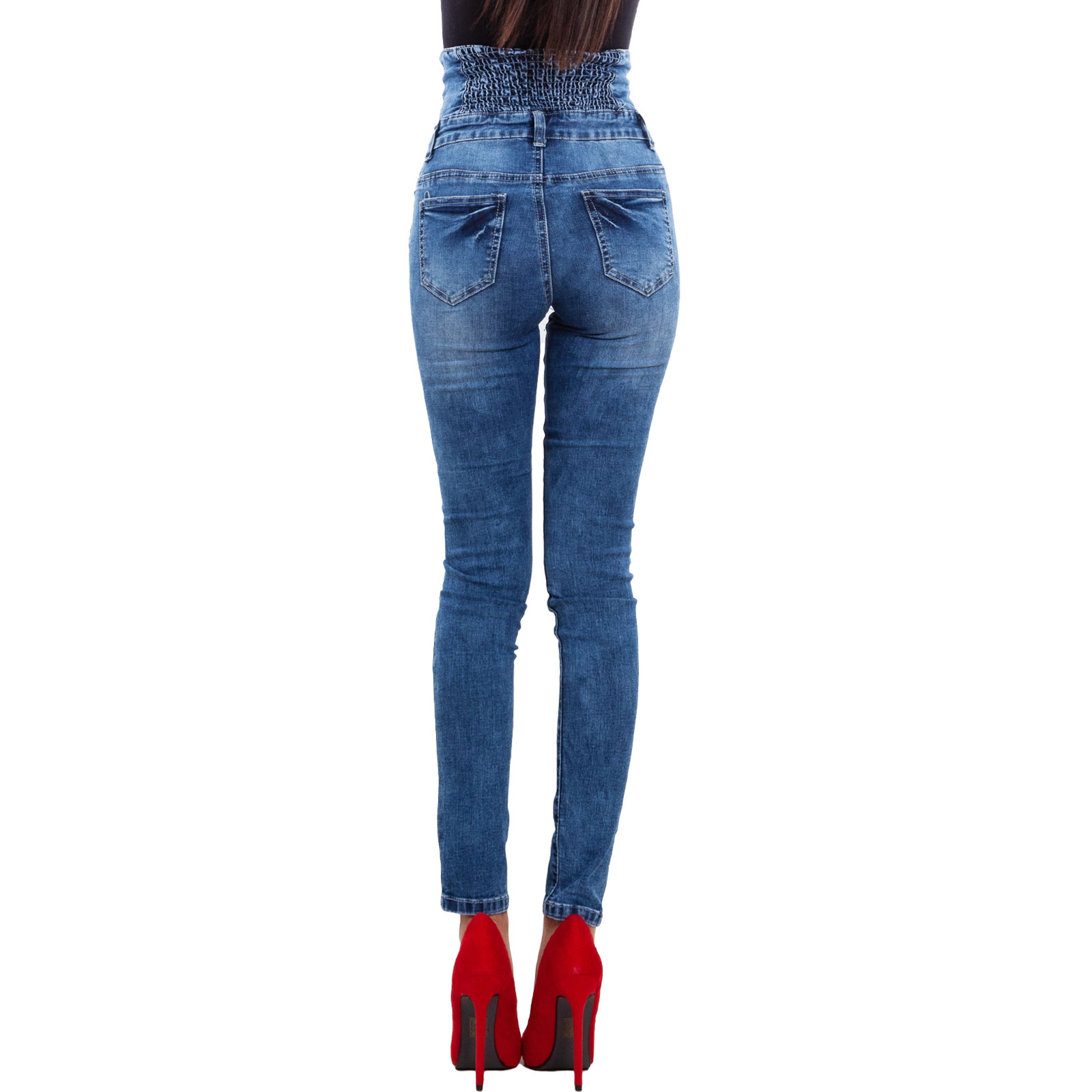 Jeans donna pantaloni skinny vita alta elasticizzati slim lurex TOOCOOL BN9840