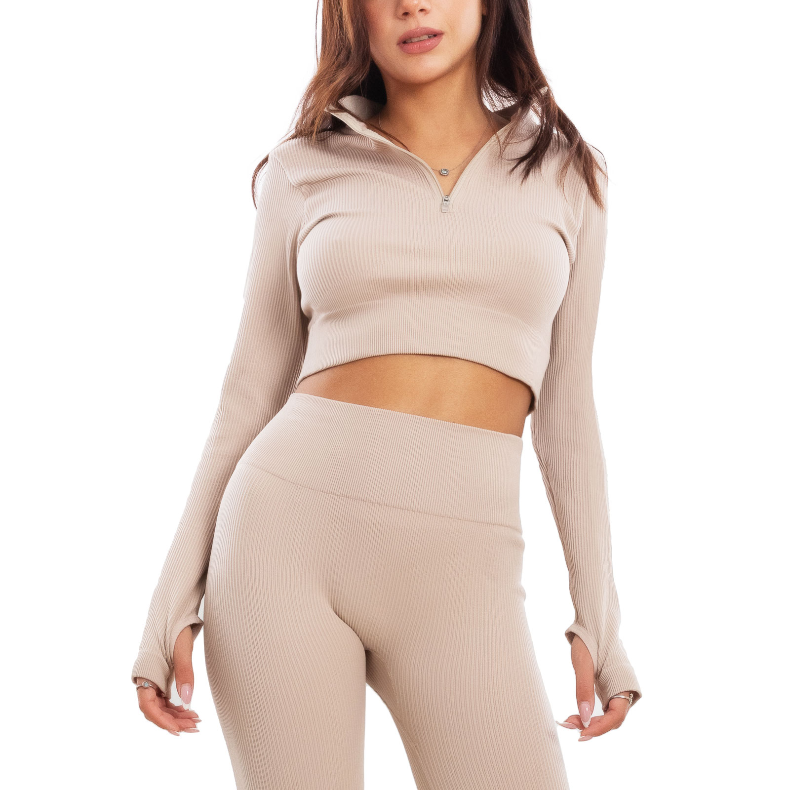 Completo sportivo donna tuta ginnastica vita alta pilates yoga TOOCOOL Y011 - Foto 27 di 29