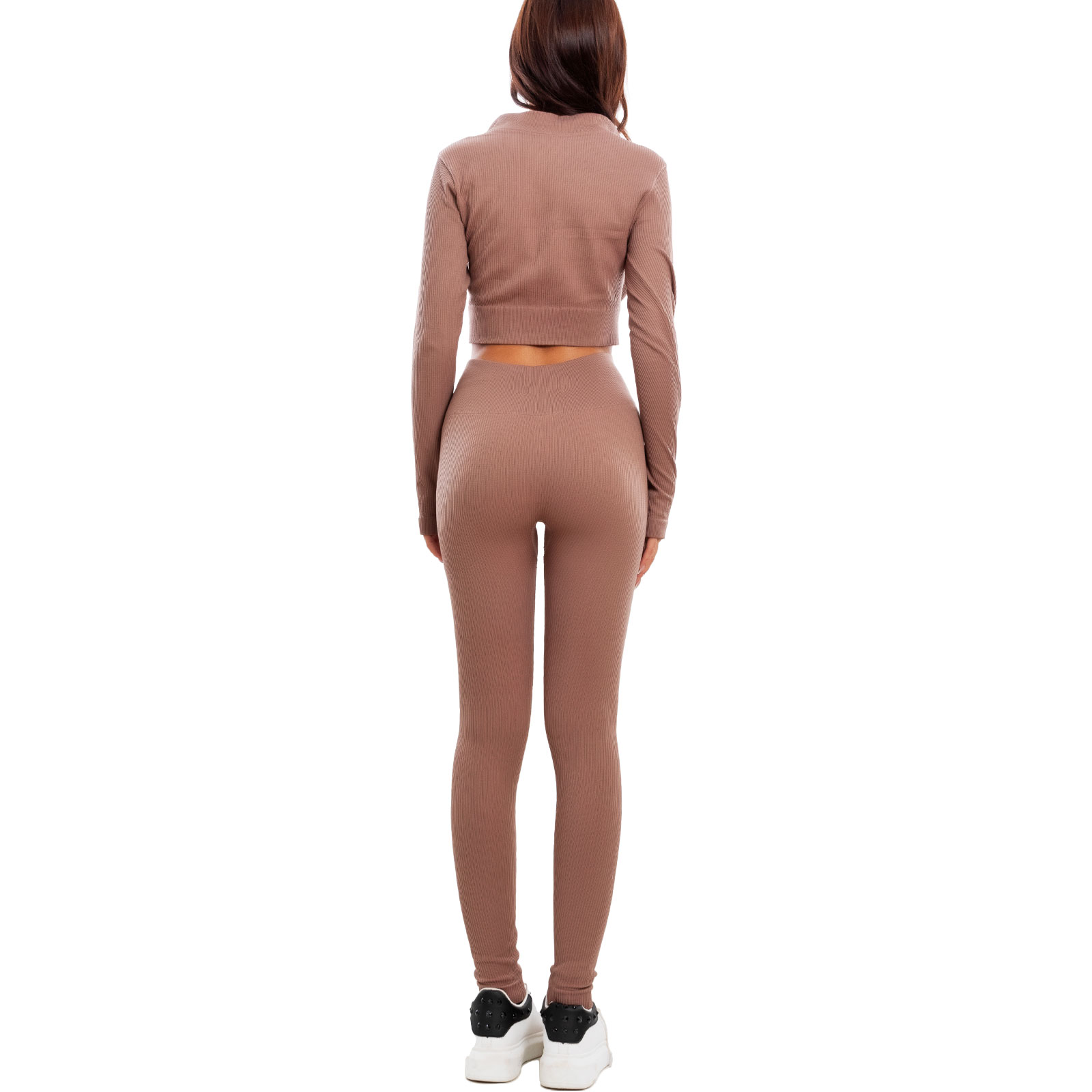 Completo sportivo donna tuta ginnastica vita alta pilates yoga TOOCOOL Y011 - Foto 21 di 29