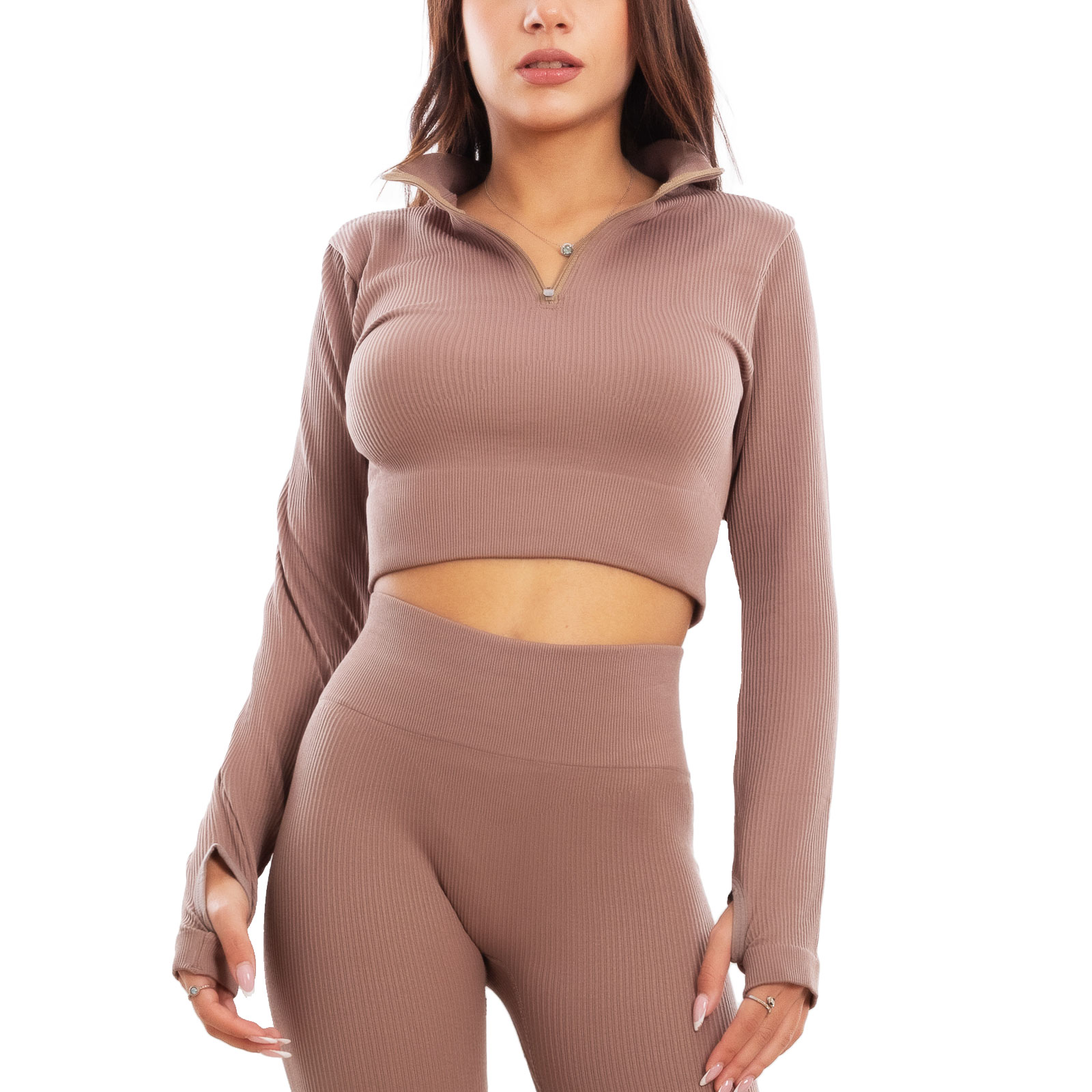 Completo sportivo donna tuta ginnastica vita alta pilates yoga TOOCOOL Y011 - Foto 24 di 29