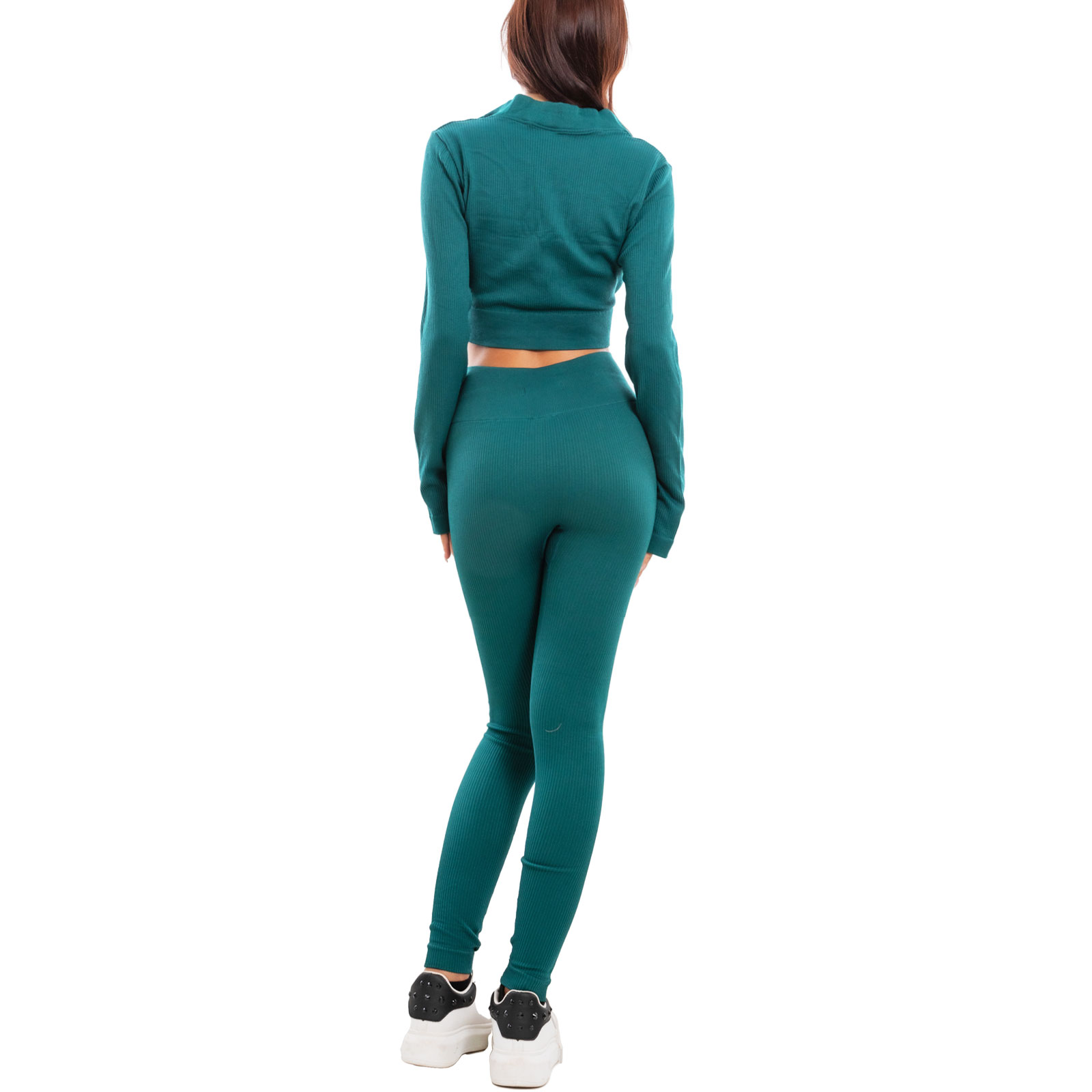 Completo sportivo donna tuta ginnastica vita alta pilates yoga TOOCOOL Y011 - Foto 7 di 29