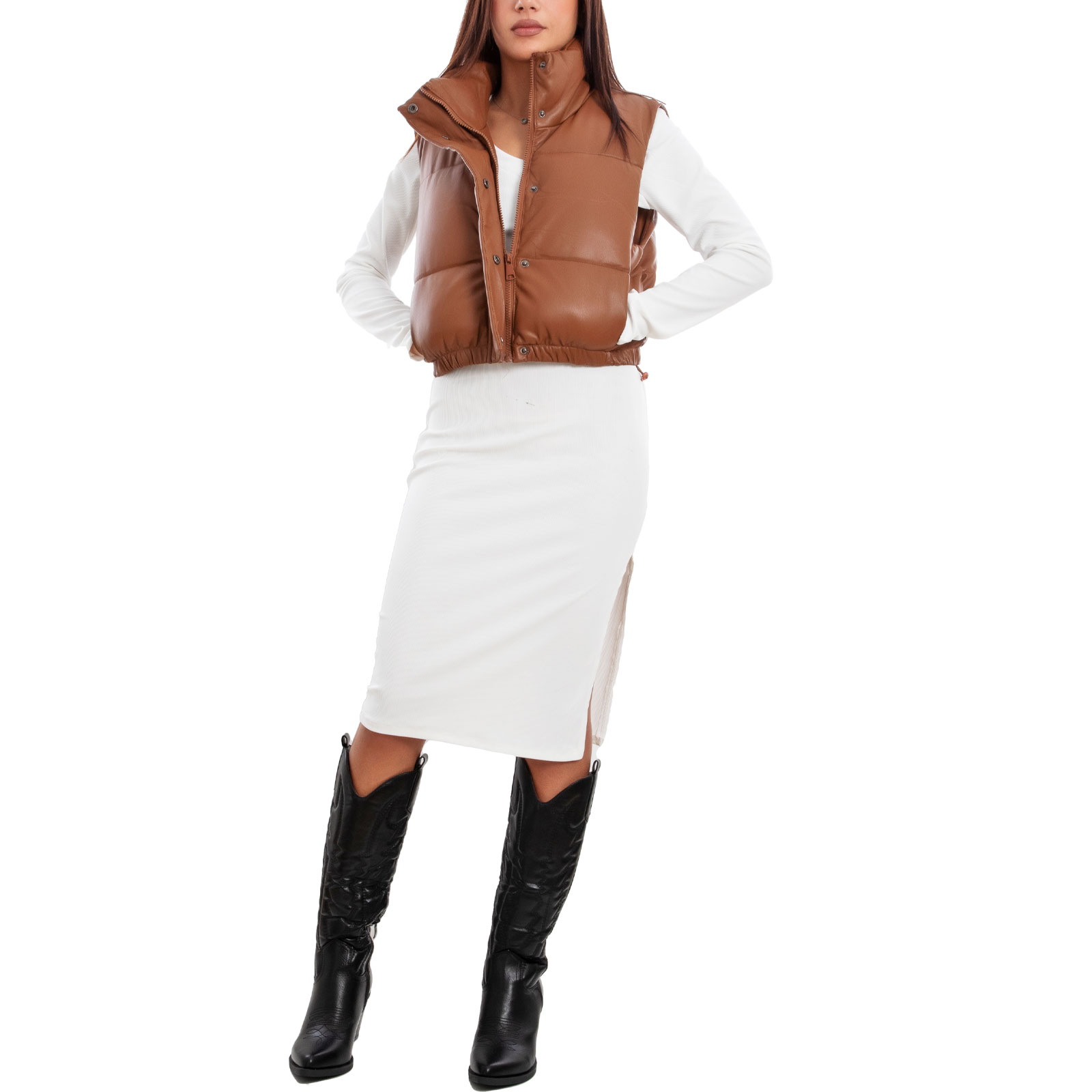 Khrisjoy Piumino New Iconic Smanicato In Maglia Sabbia Donna In Beige O Tan Mode